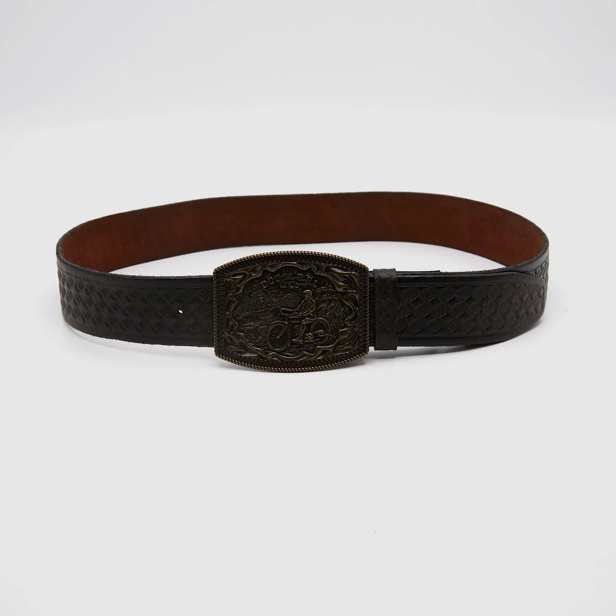 Double RL Motorcycle Basket Weave Leather Belt sold by DeeCee style product image thumbnail 2