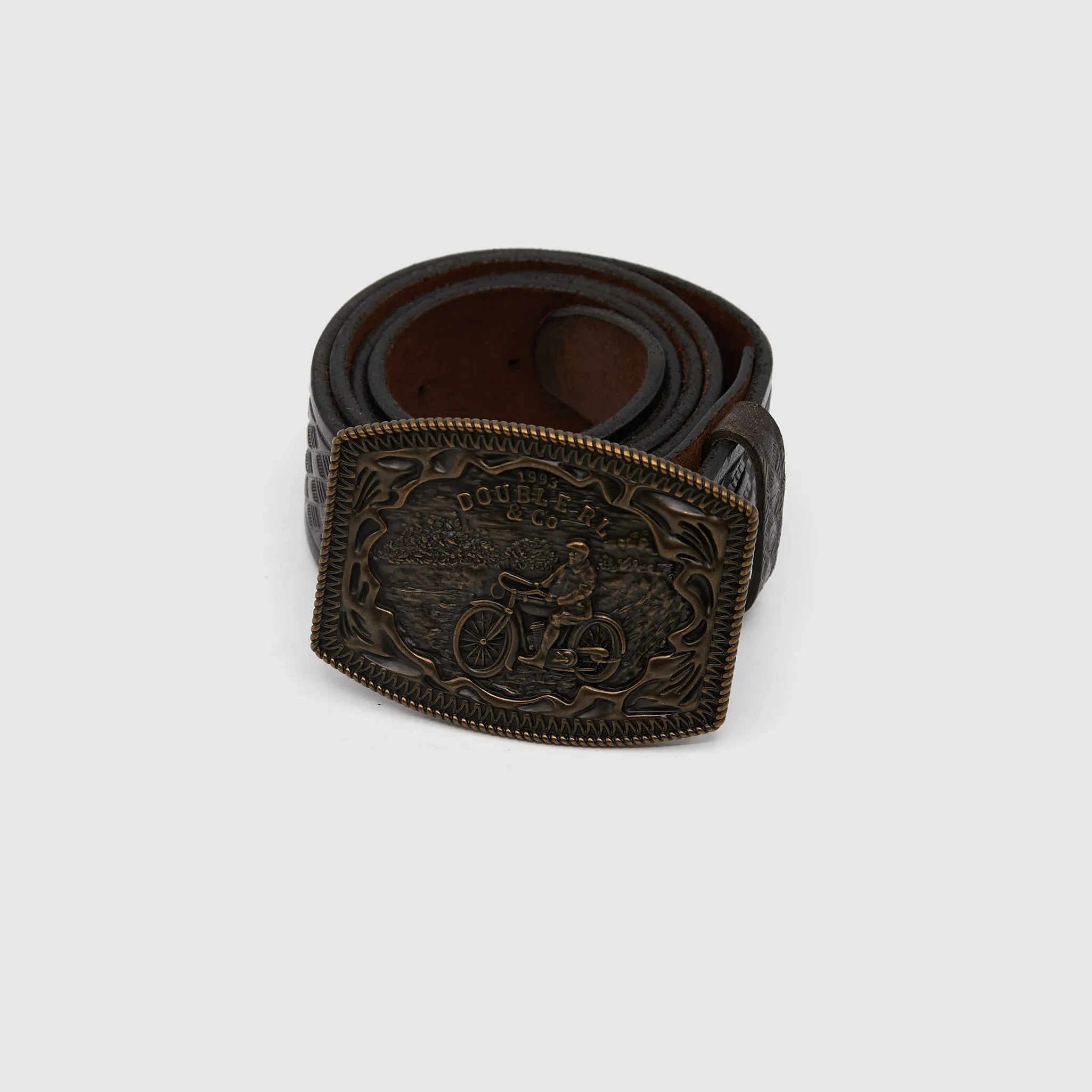 Double RL Motorcycle Basket Weave Leather Belt sold by DeeCee style