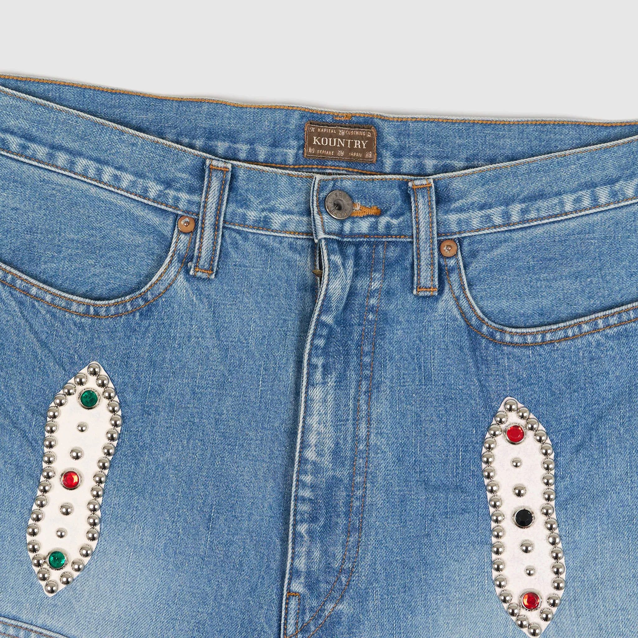 Kapital Studded Double Knee Denim Shorts sold by DeeCee style product image thumbnail 5