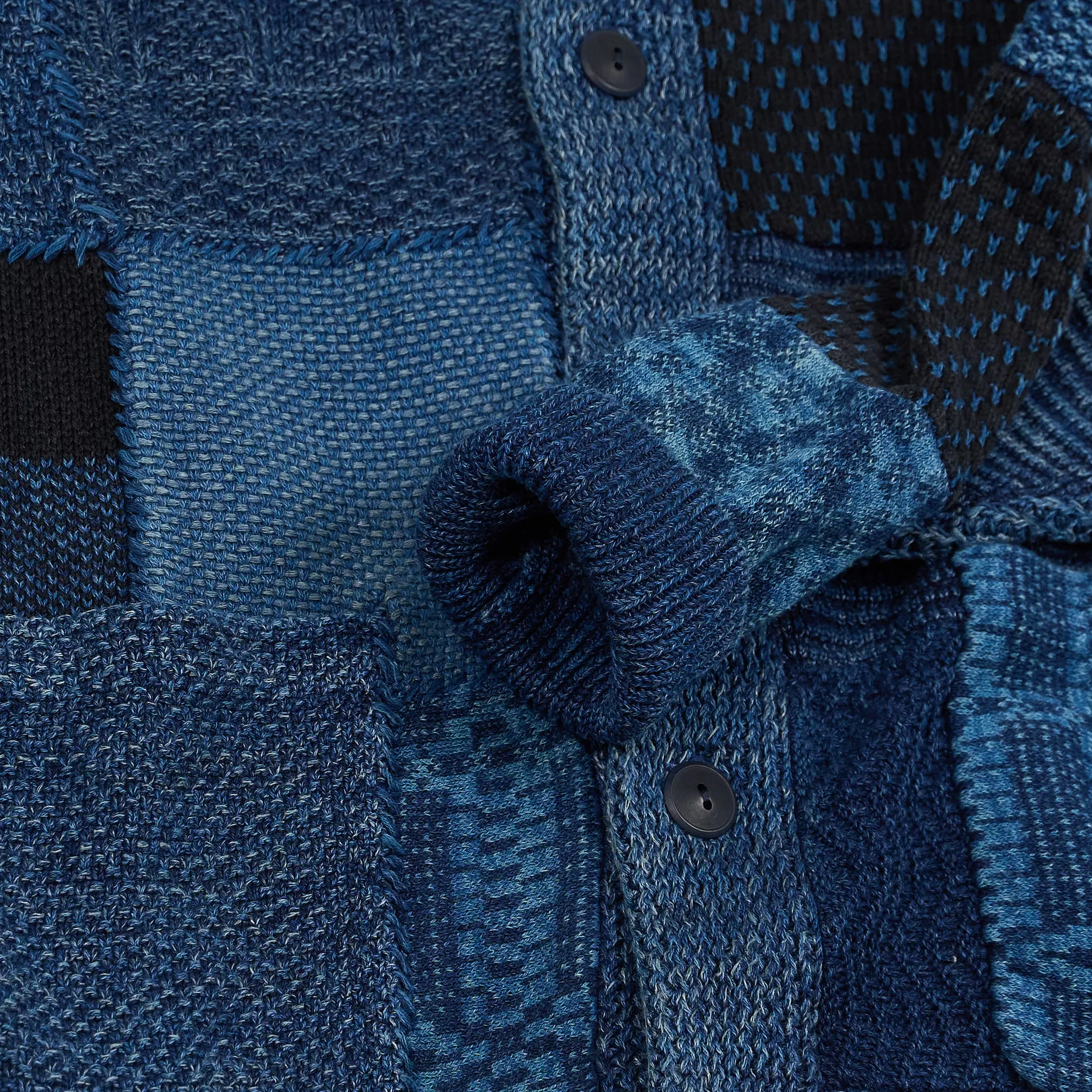 Double RL Indigo Dyed Patchwork Shawl Cardigan sold by DeeCee style product image thumbnail 4