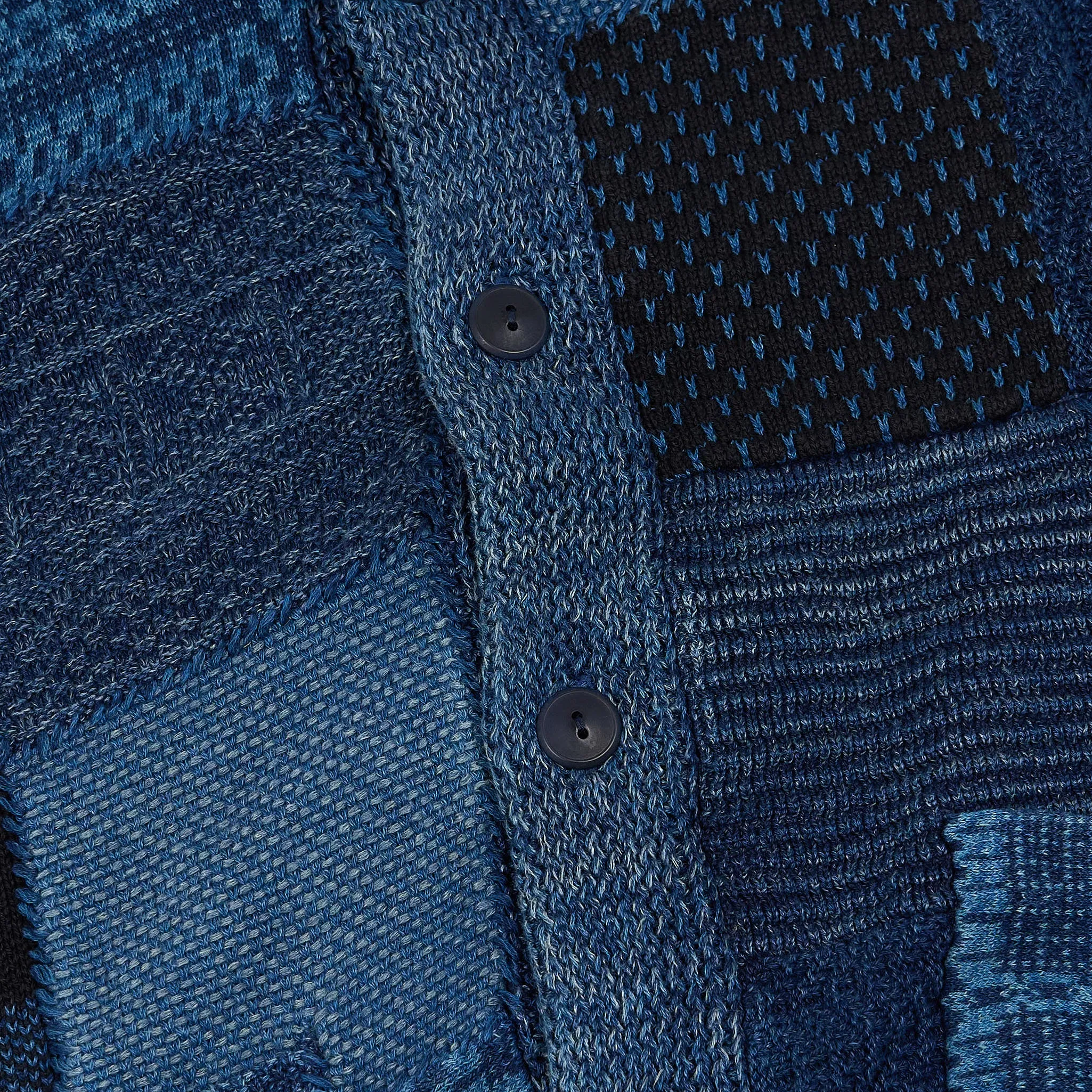 Double RL Indigo Dyed Patchwork Shawl Cardigan sold by DeeCee style product image thumbnail 3