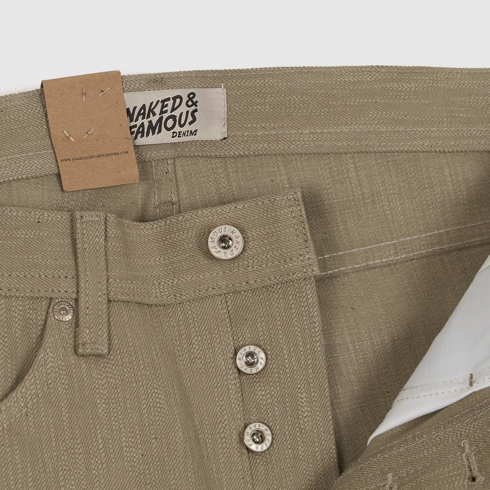 Naked & Famous Smokey Cotton Slub 5 Pocket Natural Denim sold by DeeCee style product image thumbnail 5