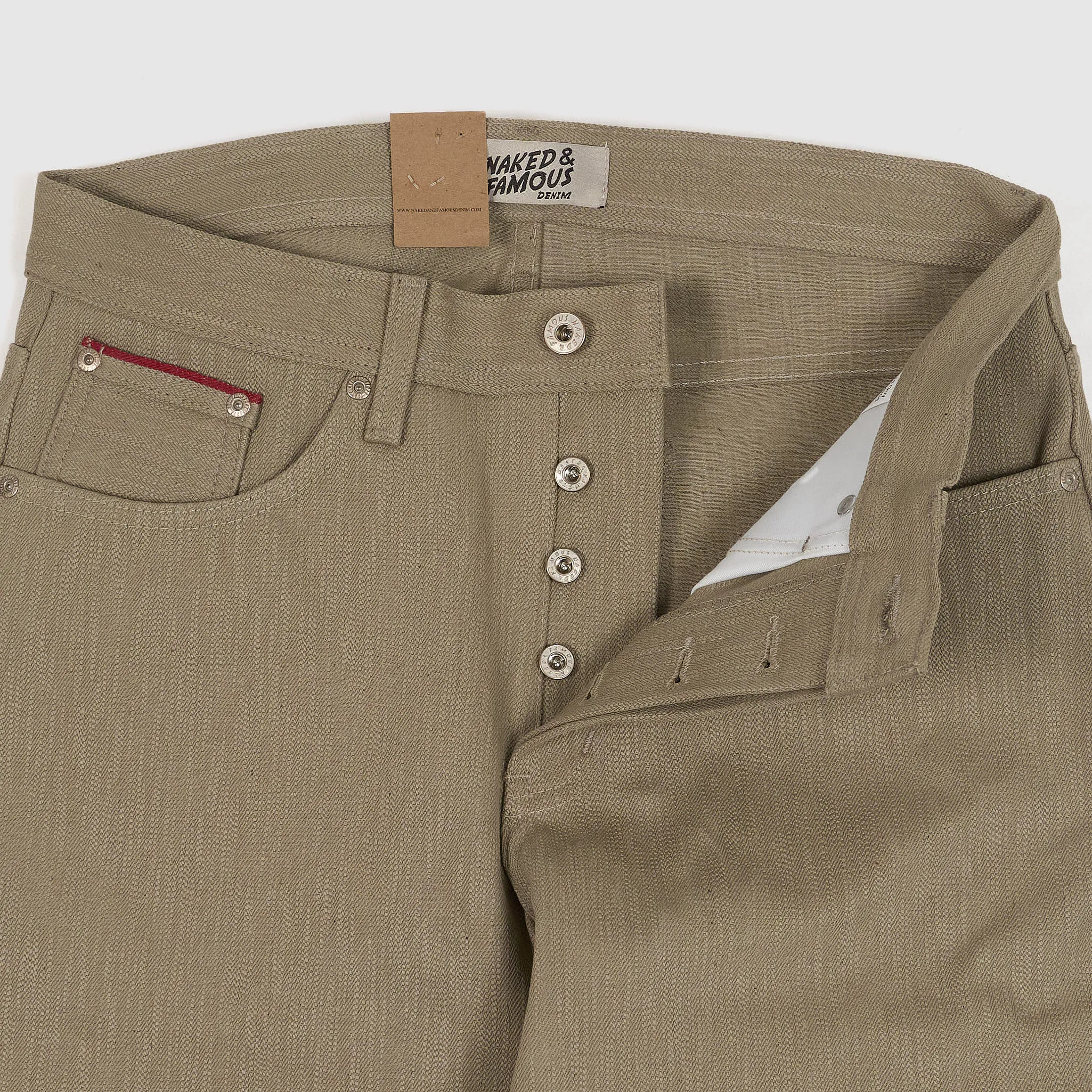 Naked & Famous Smokey Cotton Slub 5 Pocket Natural Denim sold by DeeCee style product image thumbnail 3