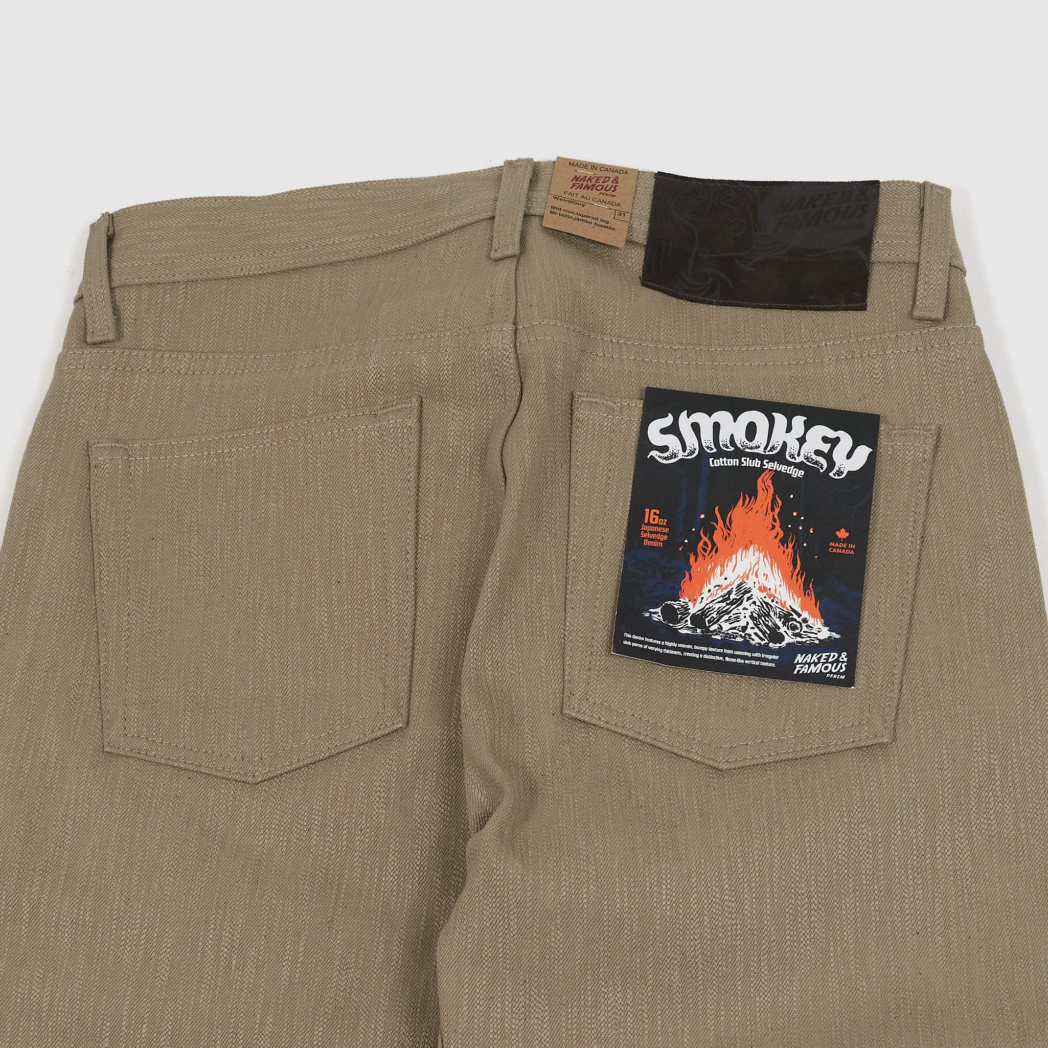 Naked & Famous Smokey Cotton Slub 5 Pocket Natural Denim sold by DeeCee style product image thumbnail 4