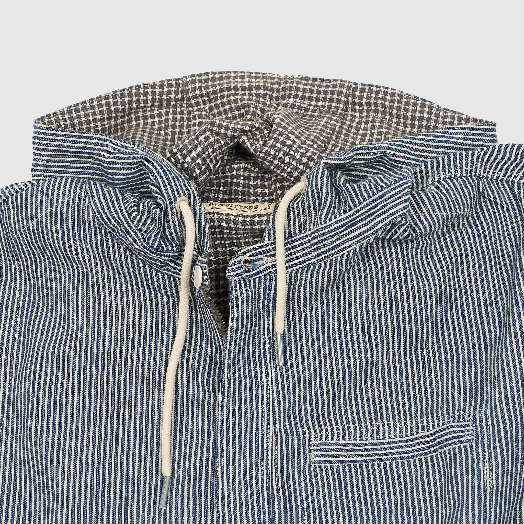 Double RL Unlined Hooded Hickory Striped Overshirt Jacket sold by DeeCee style product image thumbnail 5