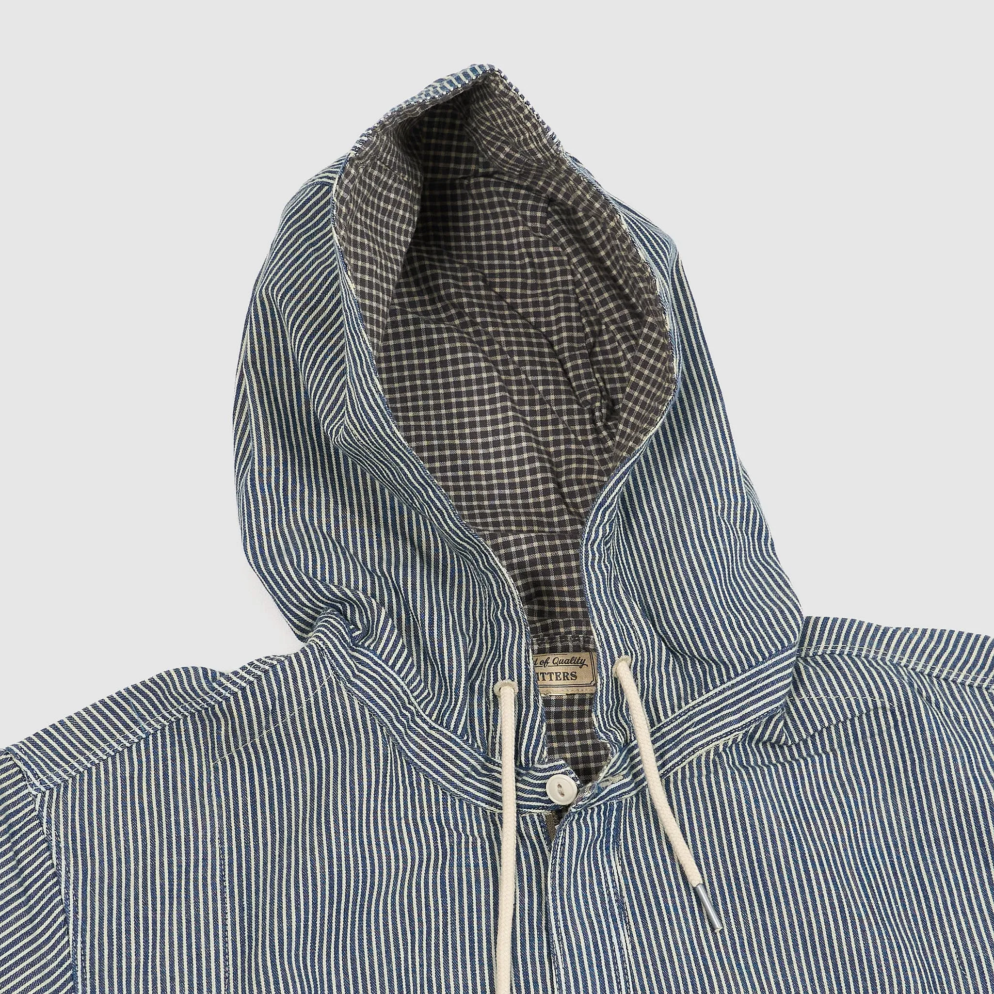 Double RL Unlined Hooded Hickory Striped Overshirt Jacket sold by DeeCee style product image thumbnail 3