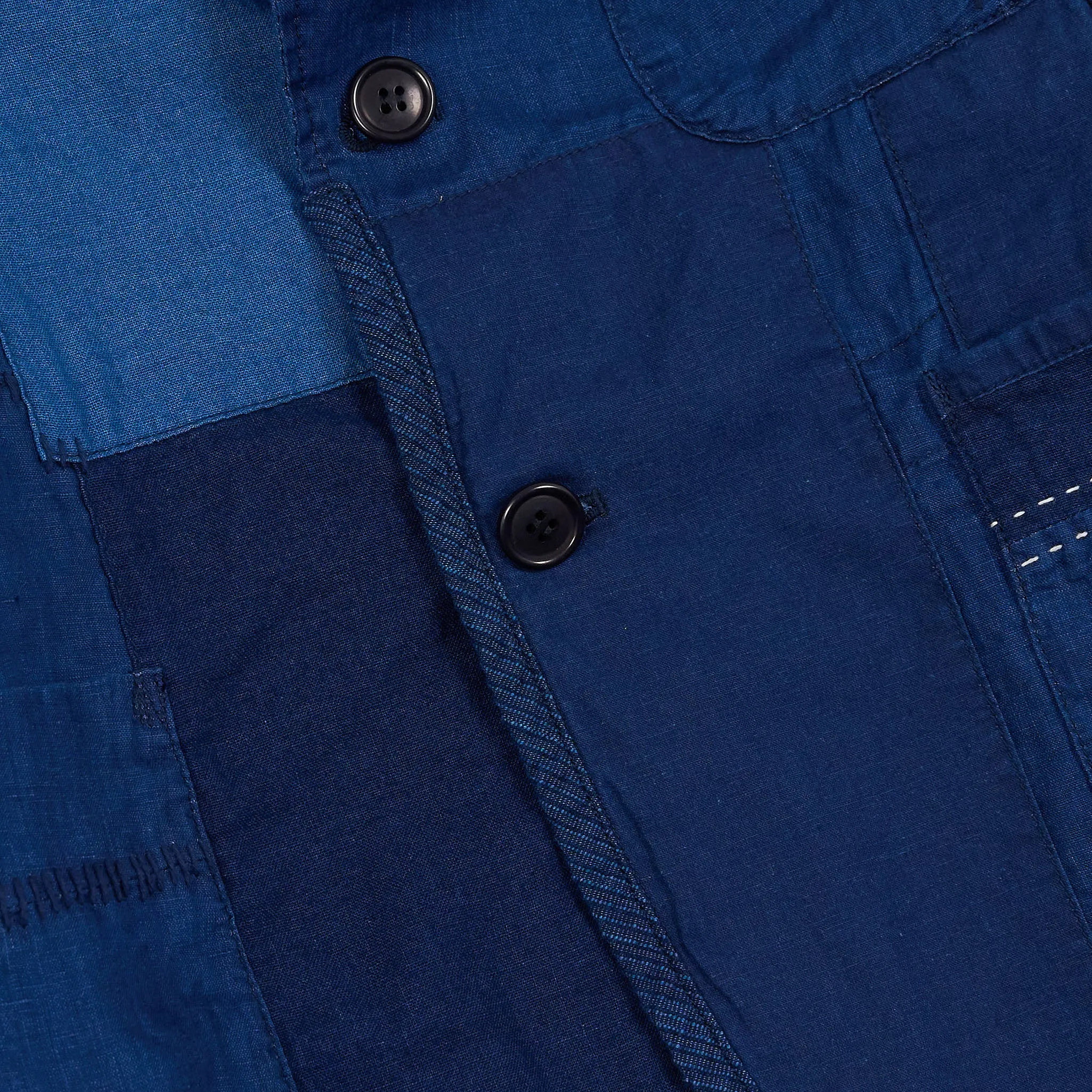 Blue Blue Japan Linen Nenrin 2-Button Patchwork Blazer Jacket sold by DeeCee style product image thumbnail 4