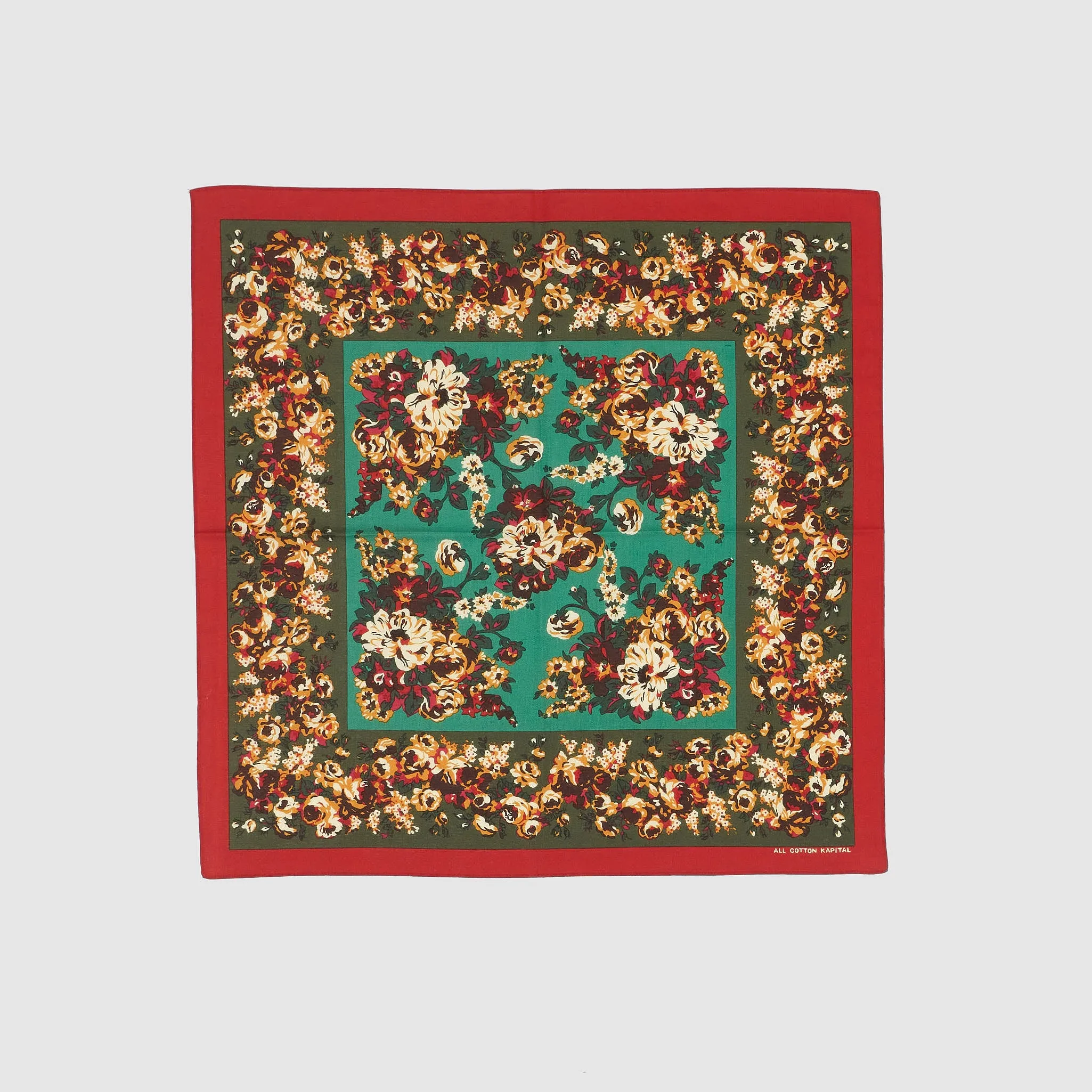 Kapital Fast color Flower Printed Cotton Bandana sold by DeeCee style