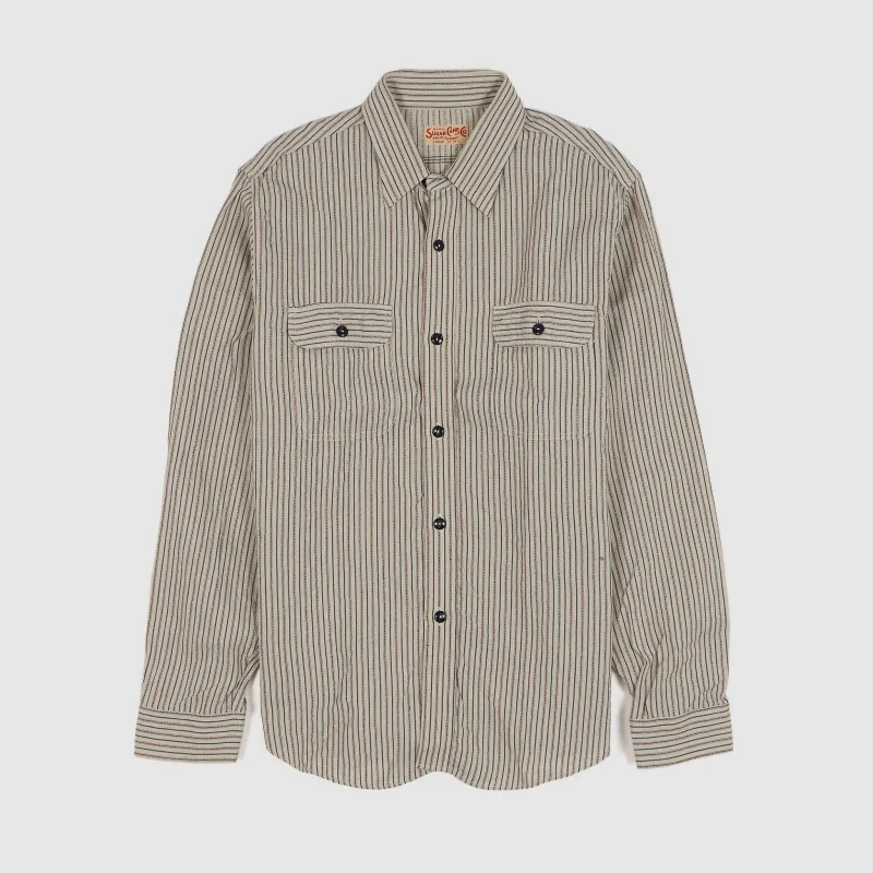 Sugar Cane Striped Work Shirt sold by DeeCee style