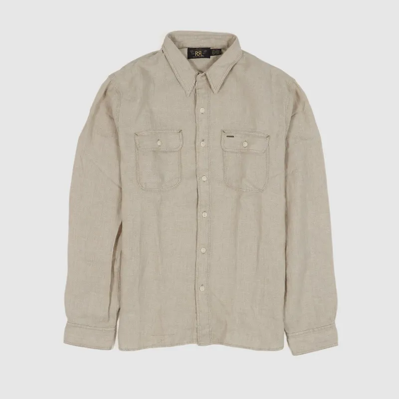 Double RL Heavy Linen Long Sleeve Shirt sold by DeeCee style