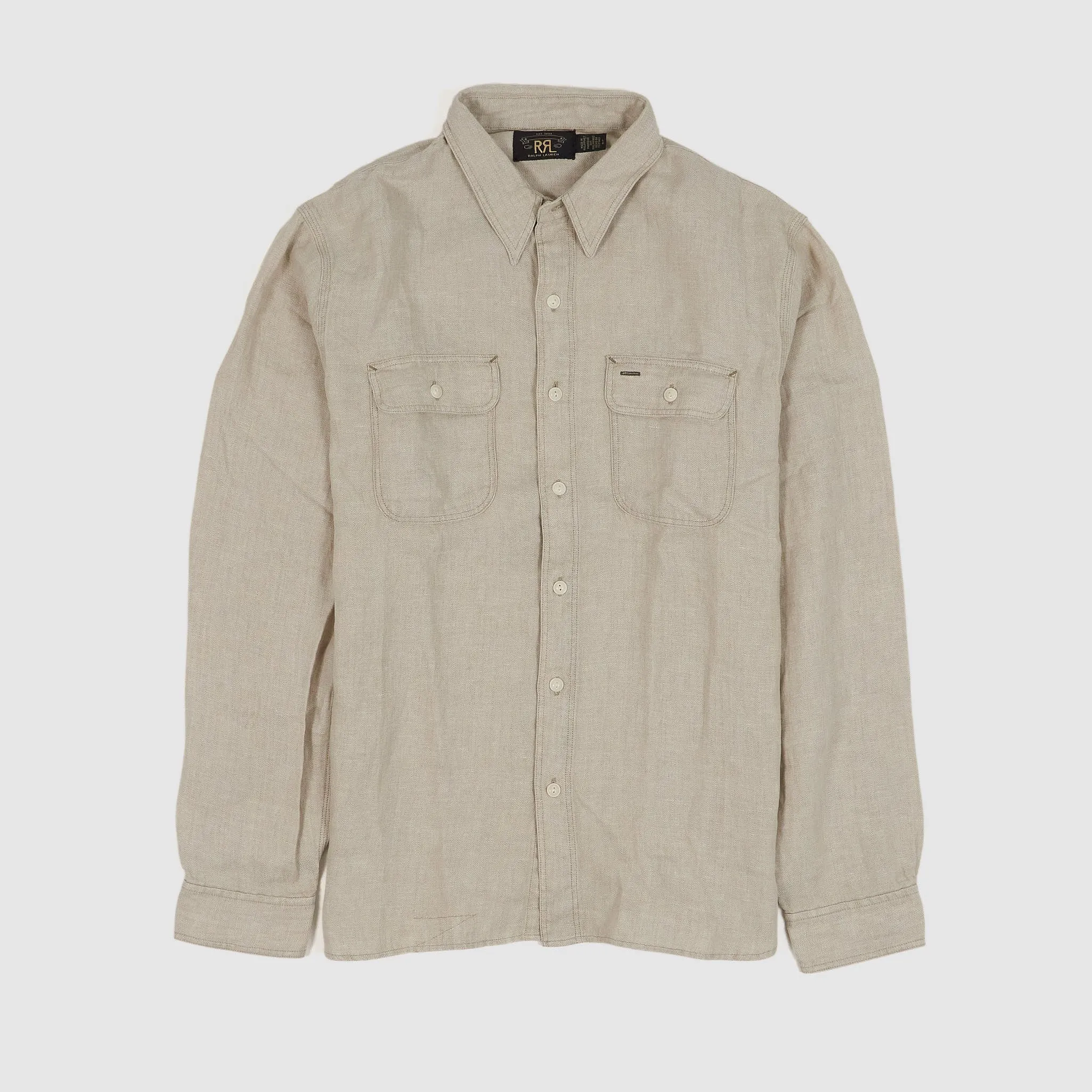 Double RL Heavy Linen Long Sleeve Shirt sold by DeeCee style