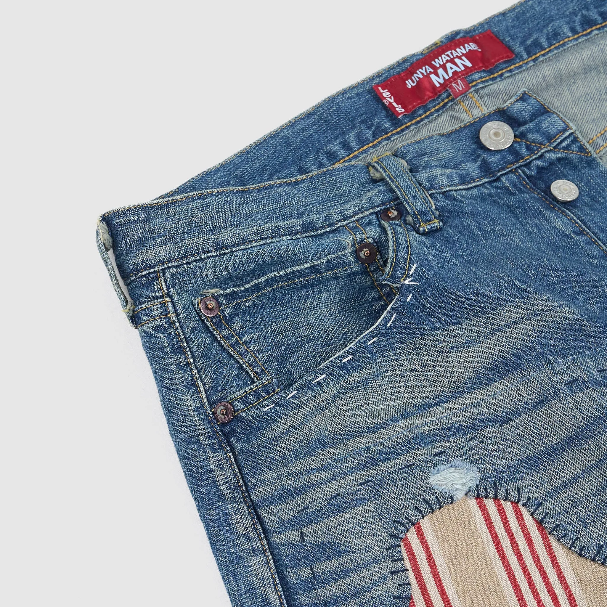 Junya Watanabe MAN Straight Patched and Repaired Denim Jeans sold by DeeCee style product image thumbnail 5