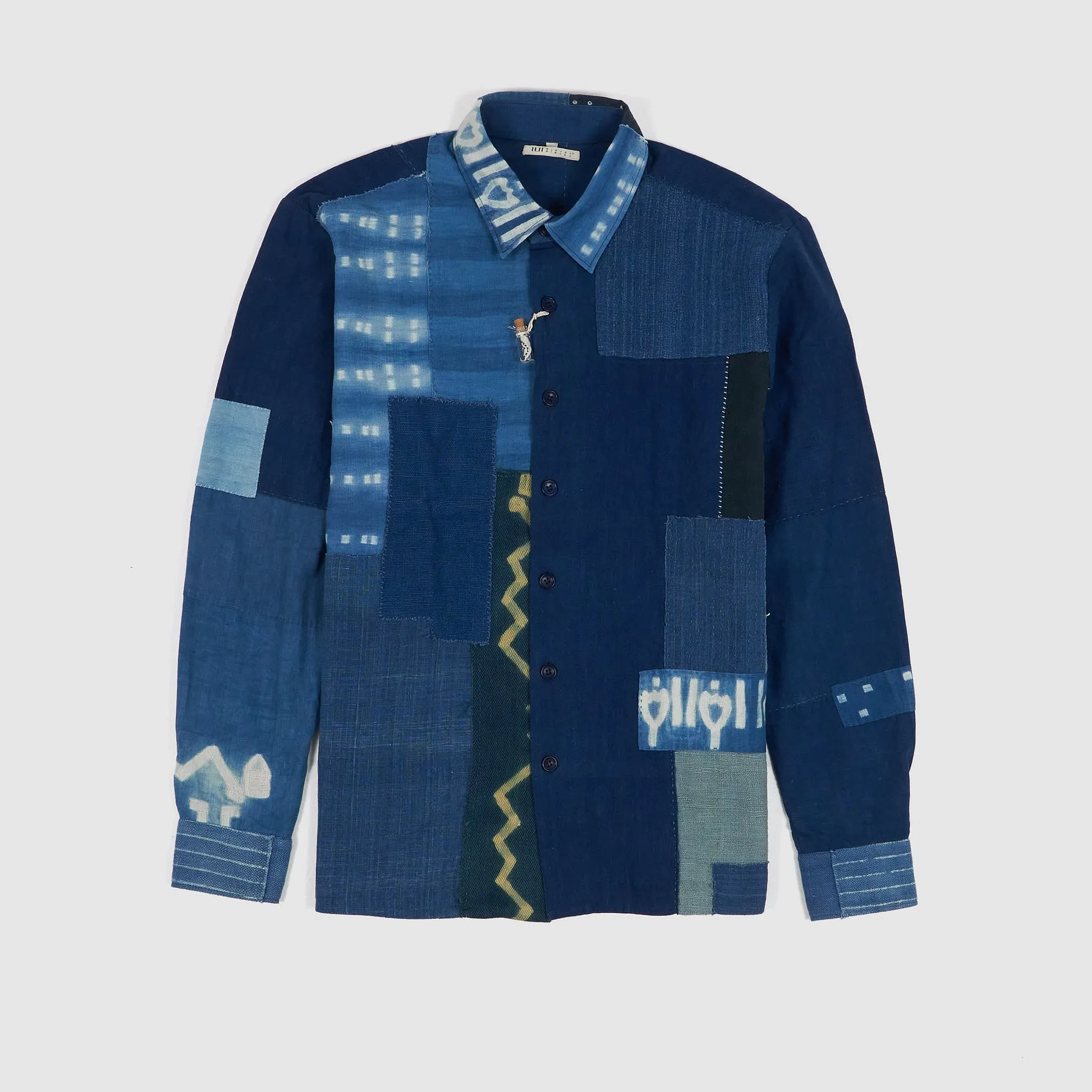 11.11 / eleven eleven Heavyweight Batic Long Sleeve Over Shirt sold by DeeCee style