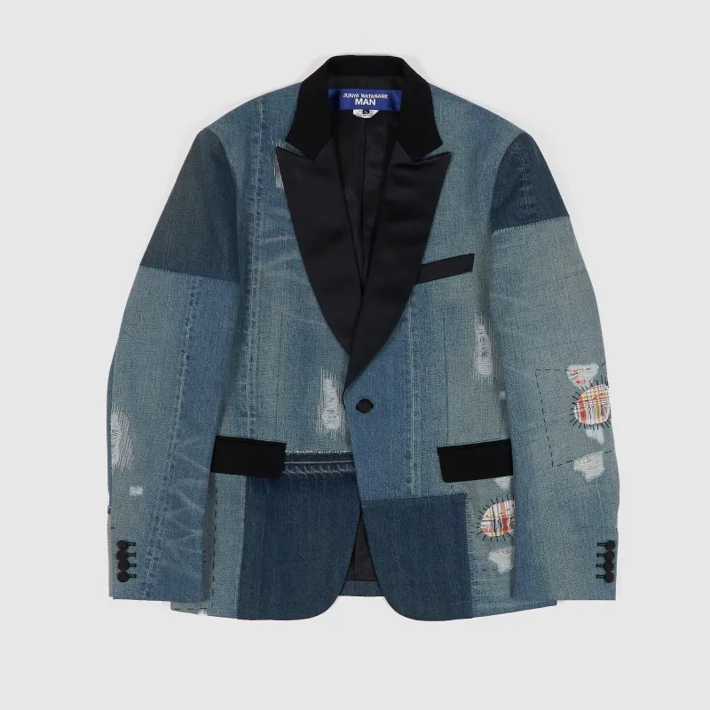Junya Watanabe MAN Patchwork Denim Tuxedo Blazer sold by DeeCee style