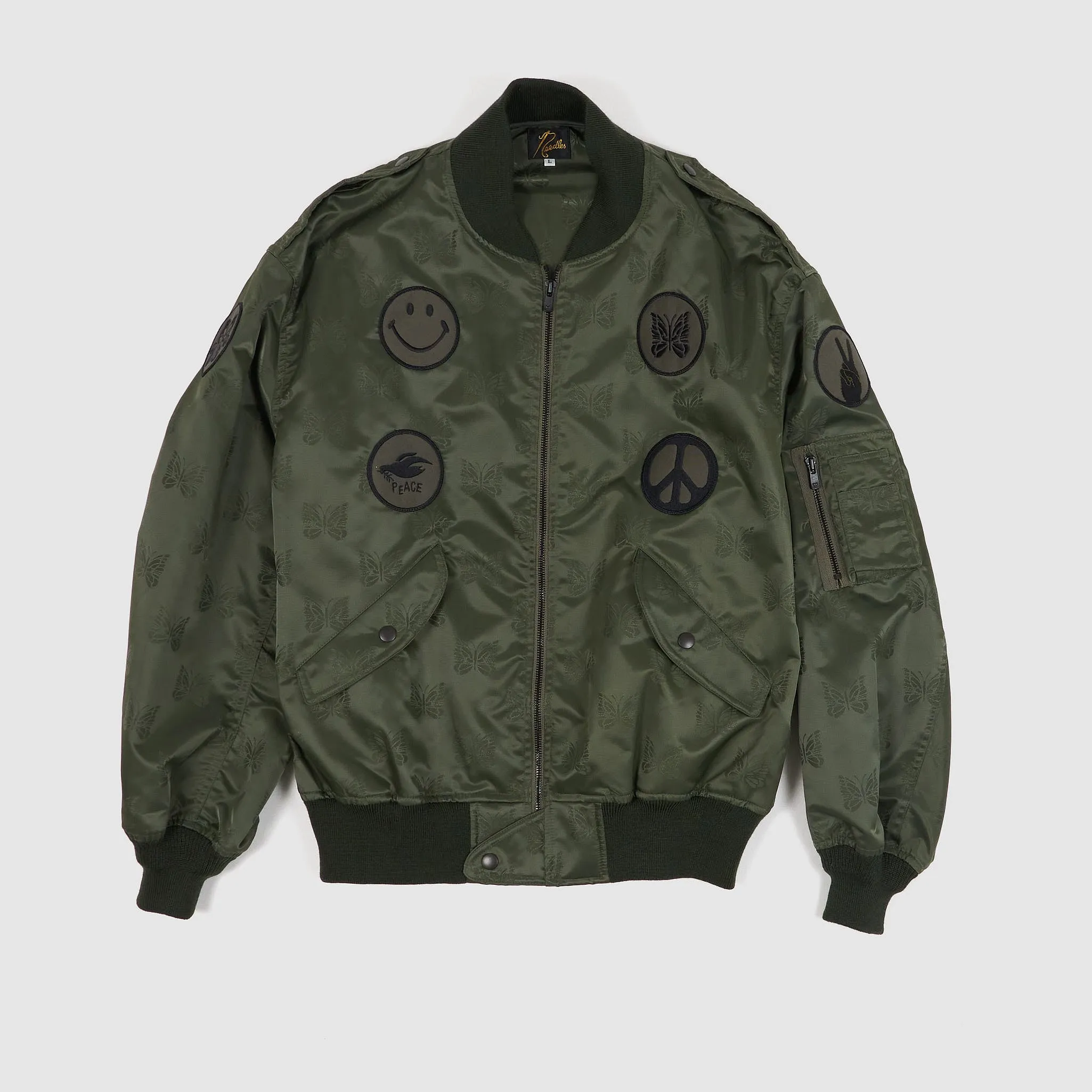 Needles Japan L2-B Papillon Embroidered Bomber Jacket sold by DeeCee style
