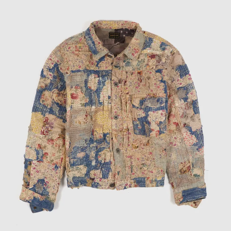 Kapital Distressed Floral-Boro Cotton and Linen Type-1 Jacket made by Kapital