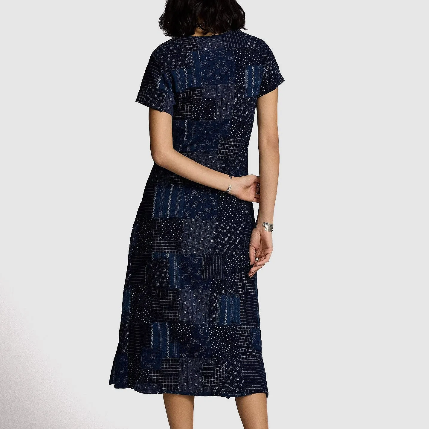 Double RL Ladies Idigo Dyed Patchwork Dress sold by DeeCee style product image thumbnail 4