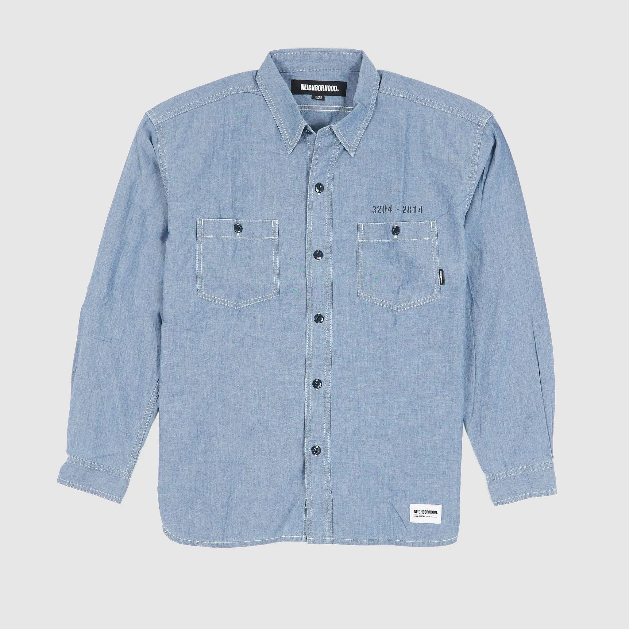 Neighborhood Printed Chambray Work Overshirt sold by DeeCee style