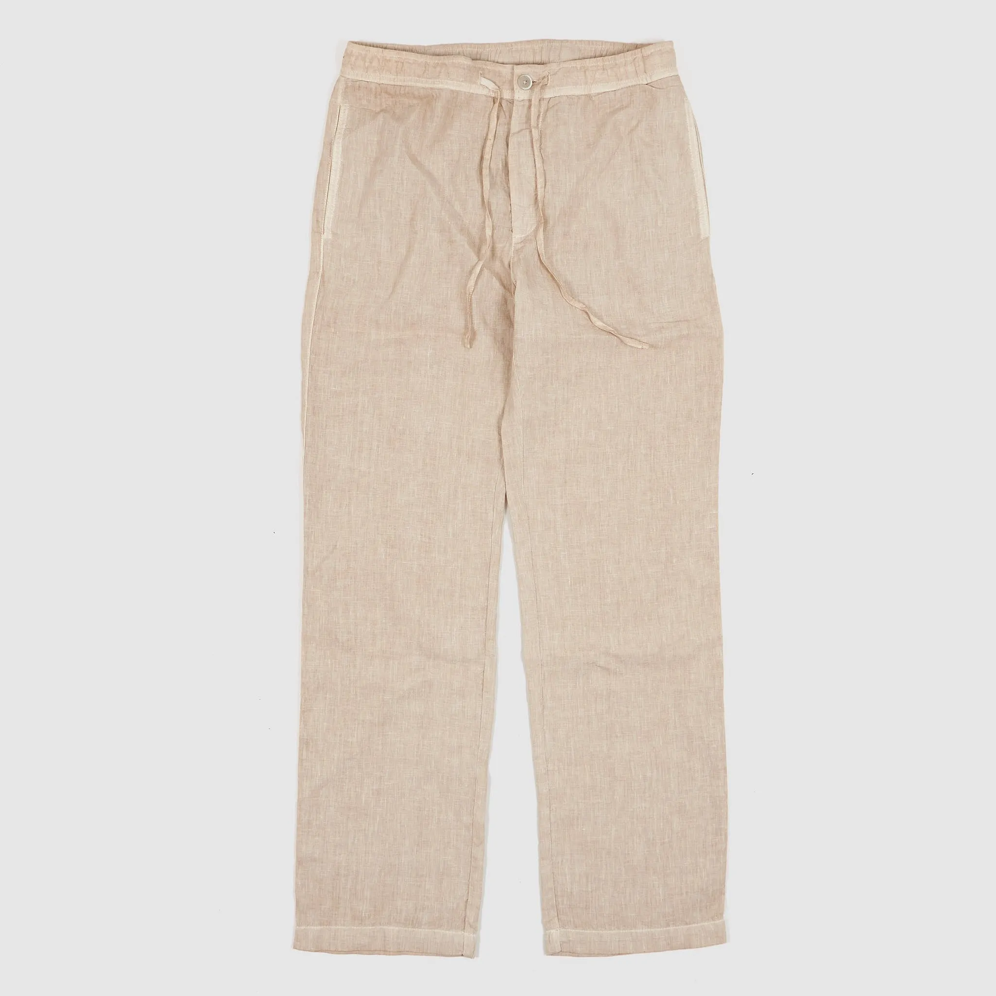 120% Lino Garment Dyed Linen Drawstring Trousers sold by DeeCee style