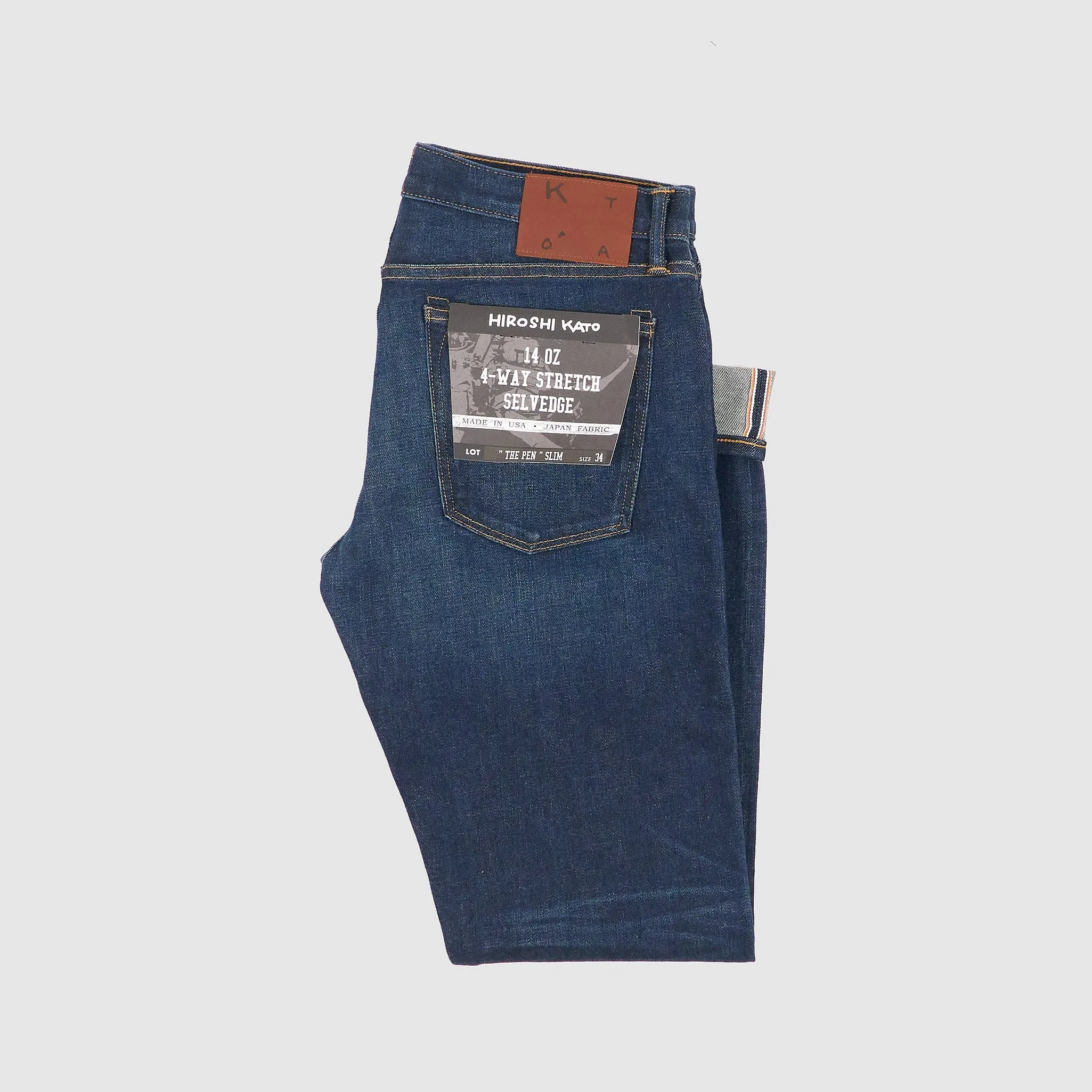 Hiroshi Kato The Pen Zip Fly 14 OZ Stretch Selvage Slim Fit sold by DeeCee style product image thumbnail 2