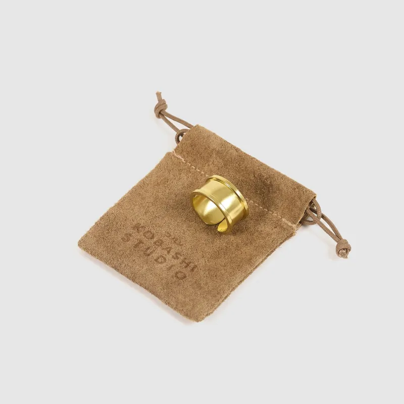 Kobashi Studio Plain Solid Brass Bandana Ring sold by DeeCee style