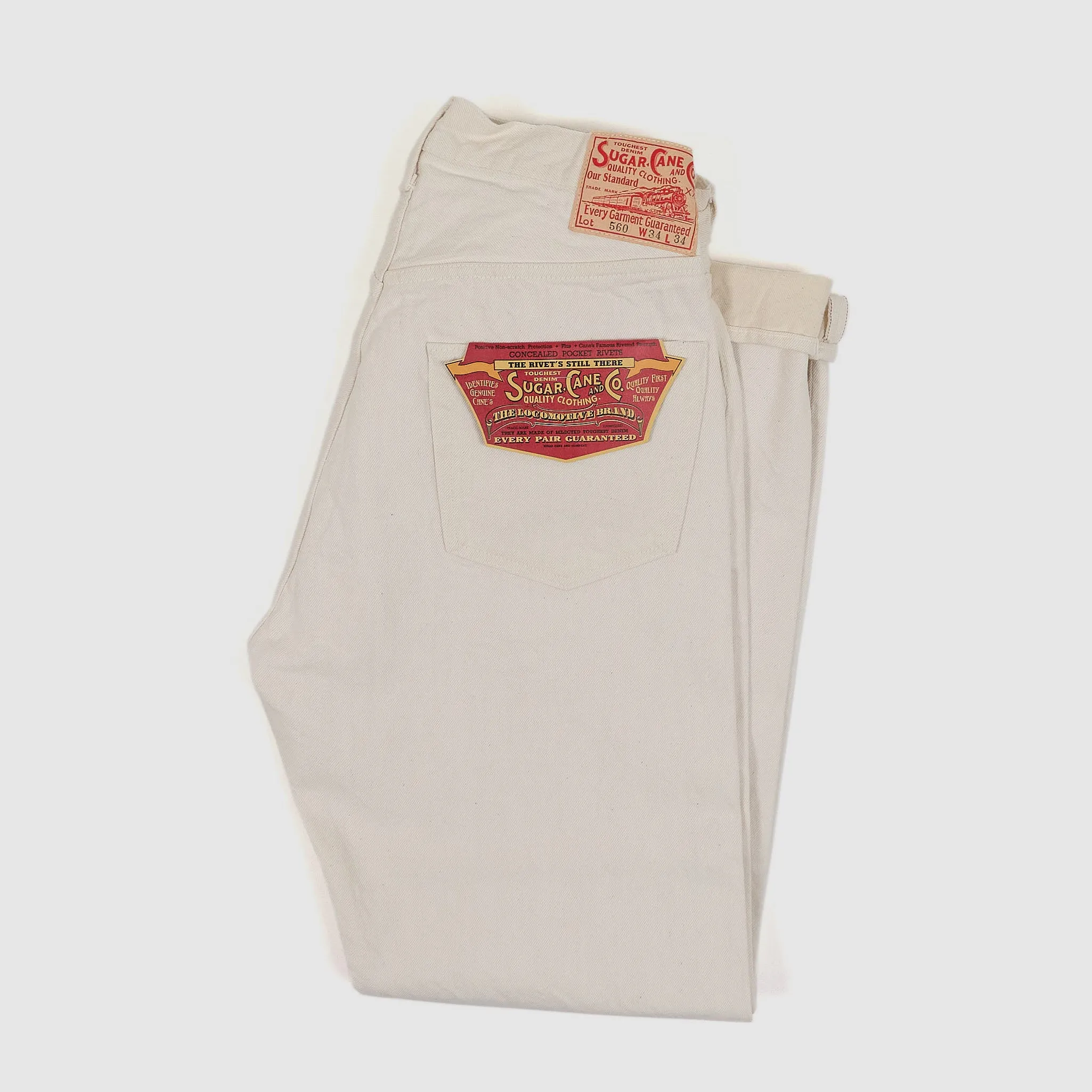 Sugar Cane White Natural Five Pocket Denim Jeans sold by DeeCee style product image thumbnail 2