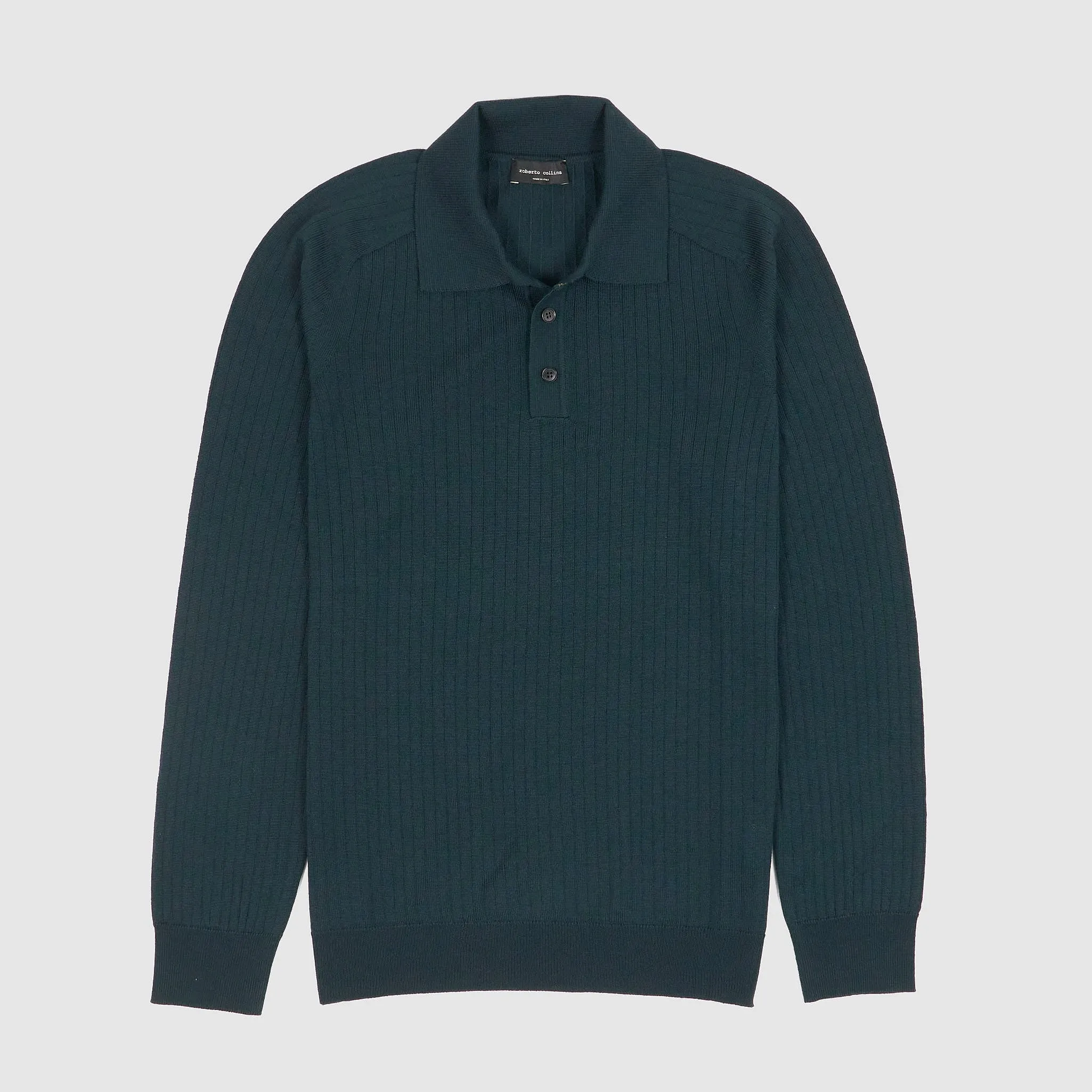 Roberto Collina Long Sleeve Merino Wool Knitted Jersey Polo Shirt sold by DeeCee style product image thumbnail 4