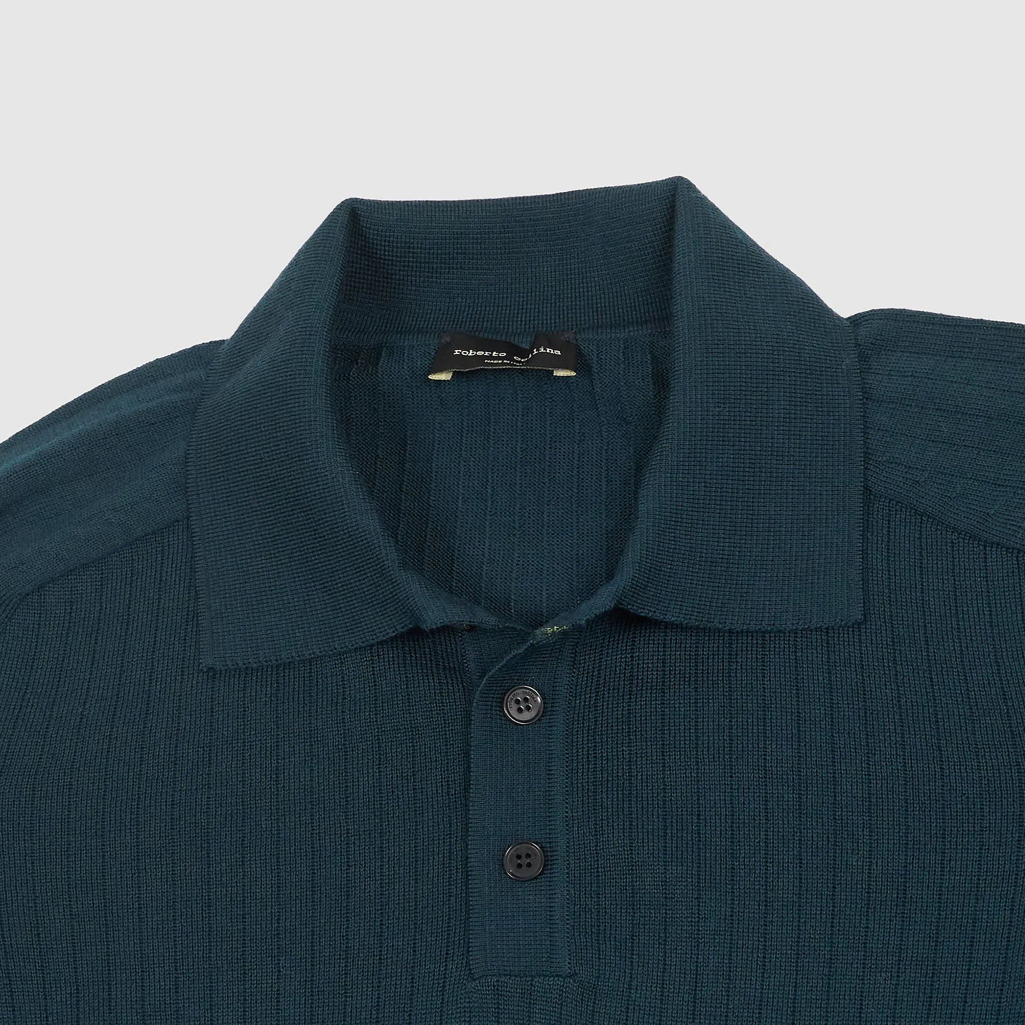 Roberto Collina Long Sleeve Merino Wool Knitted Jersey Polo Shirt sold by DeeCee style product image thumbnail 5