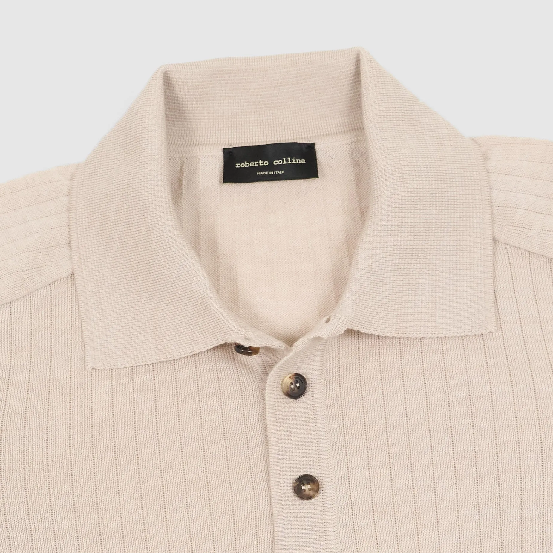 Roberto Collina Long Sleeve Merino Wool Knitted Jersey Polo Shirt sold by DeeCee style product image thumbnail 2