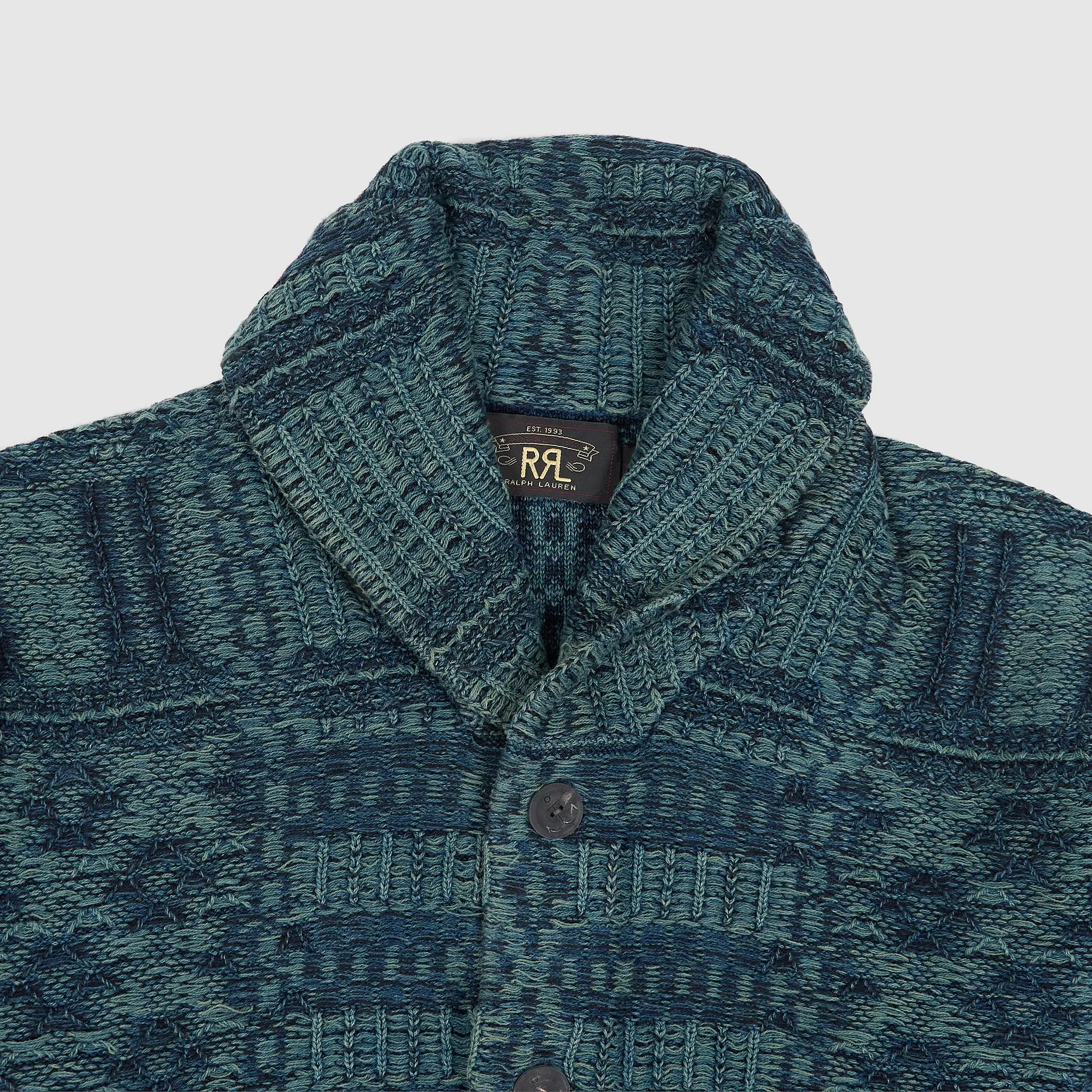 Double RL Indigo Knitted Shawl Cardigan sold by DeeCee style product image thumbnail 2
