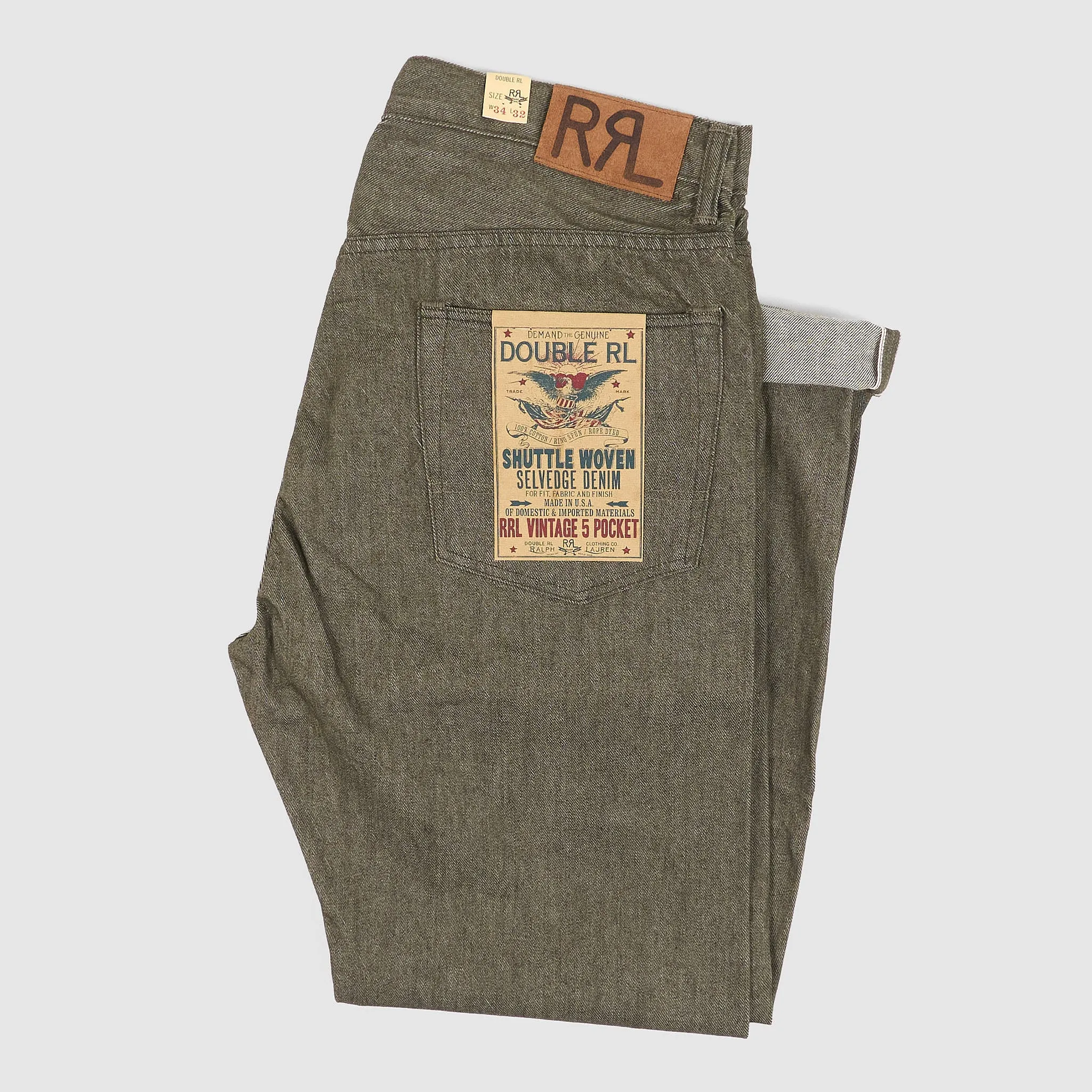 Double RL 5-Pocket Straight Leg Vintage Woven Green Selvage Jeans sold by DeeCee style product image thumbnail 2