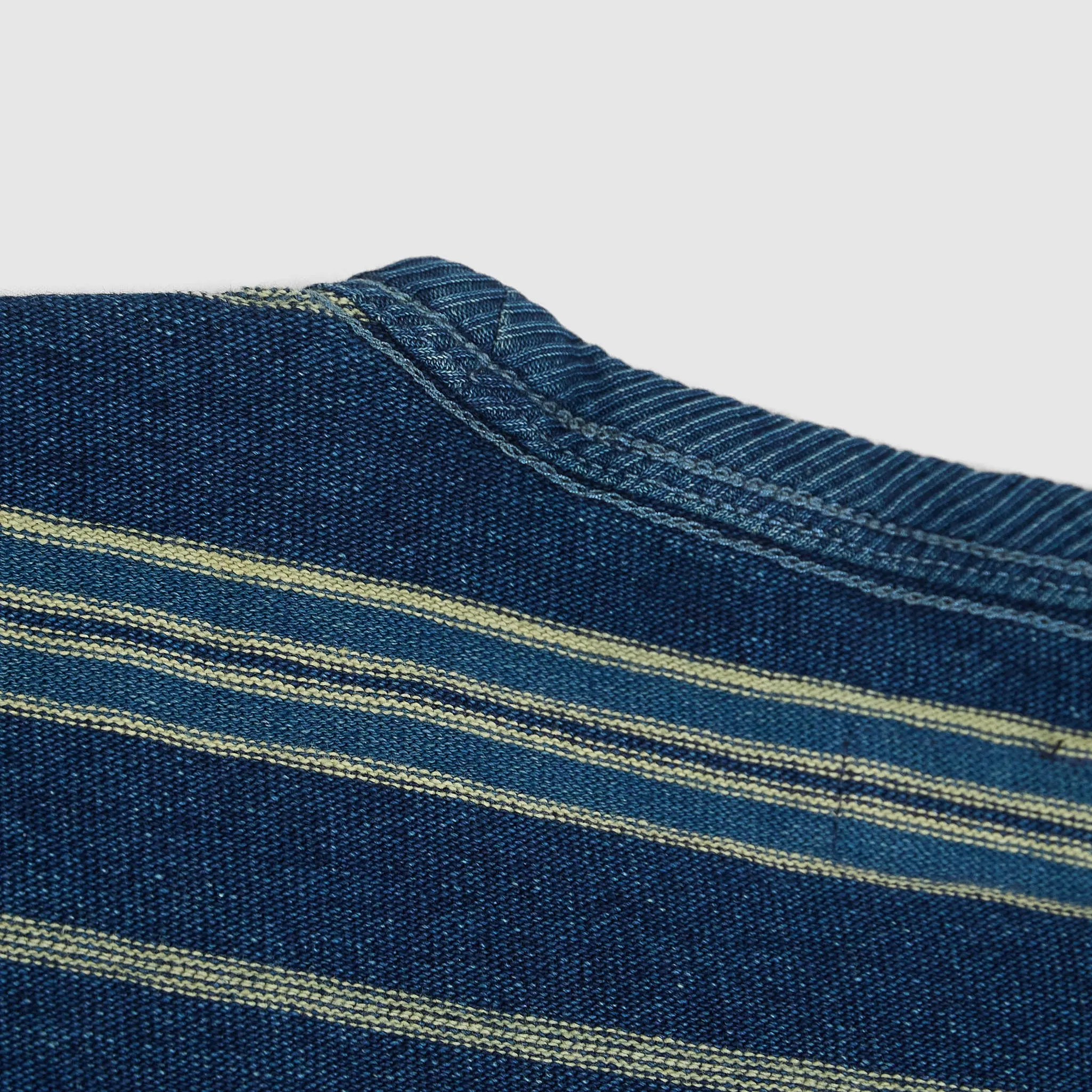 Double RL Heavy Crew Neck Indigo Stripe T-Shirt sold by DeeCee style product image thumbnail 4