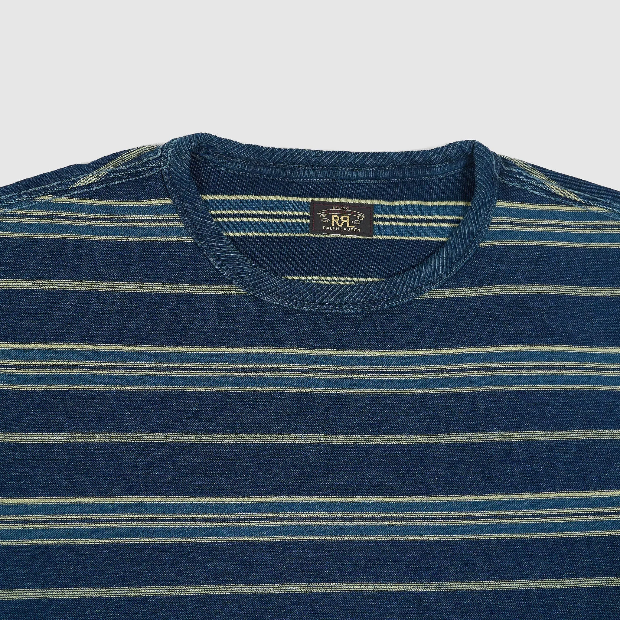 Double RL Heavy Crew Neck Indigo Stripe T-Shirt sold by DeeCee style product image thumbnail 2