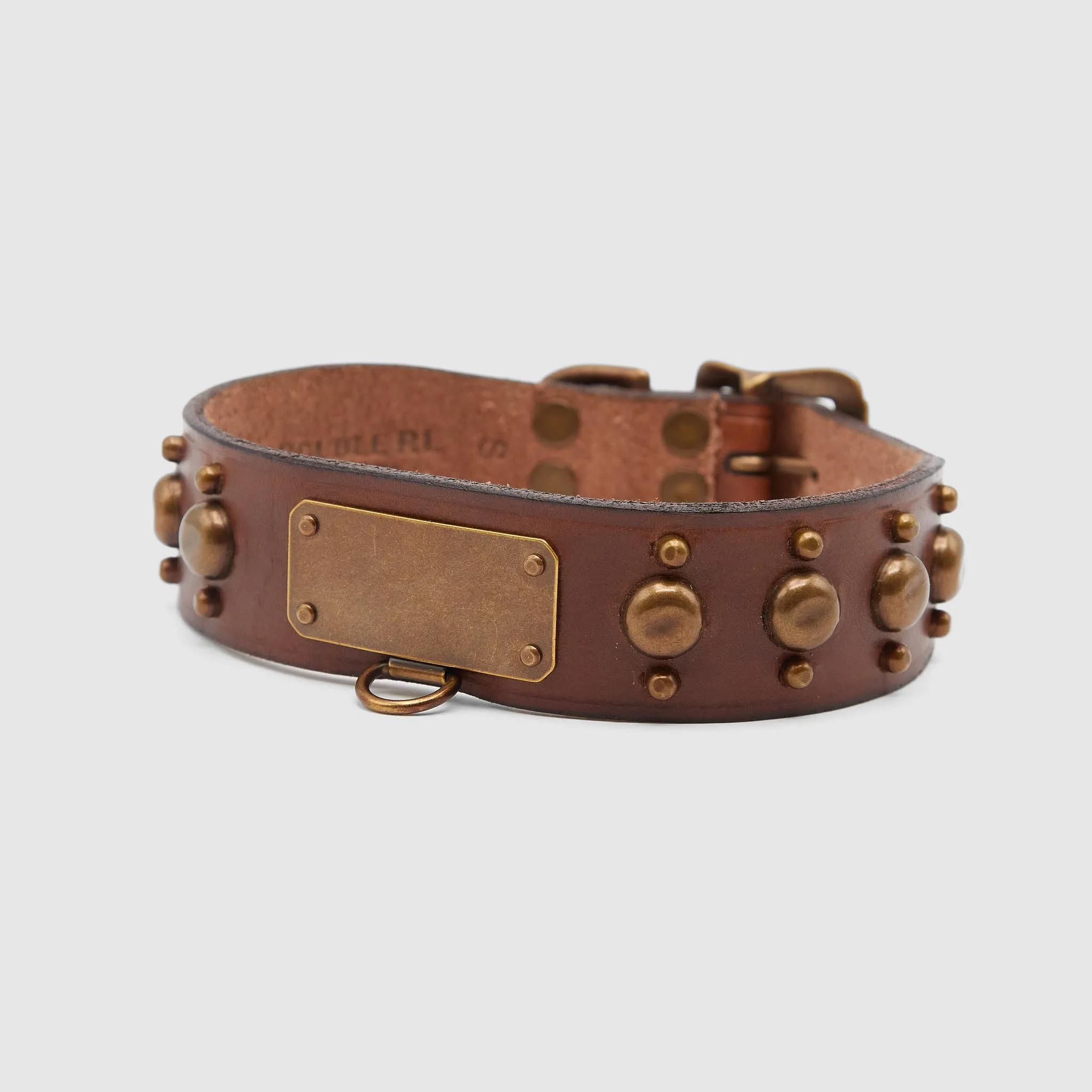Double RL Leather Brass Dog Collar sold by DeeCee style