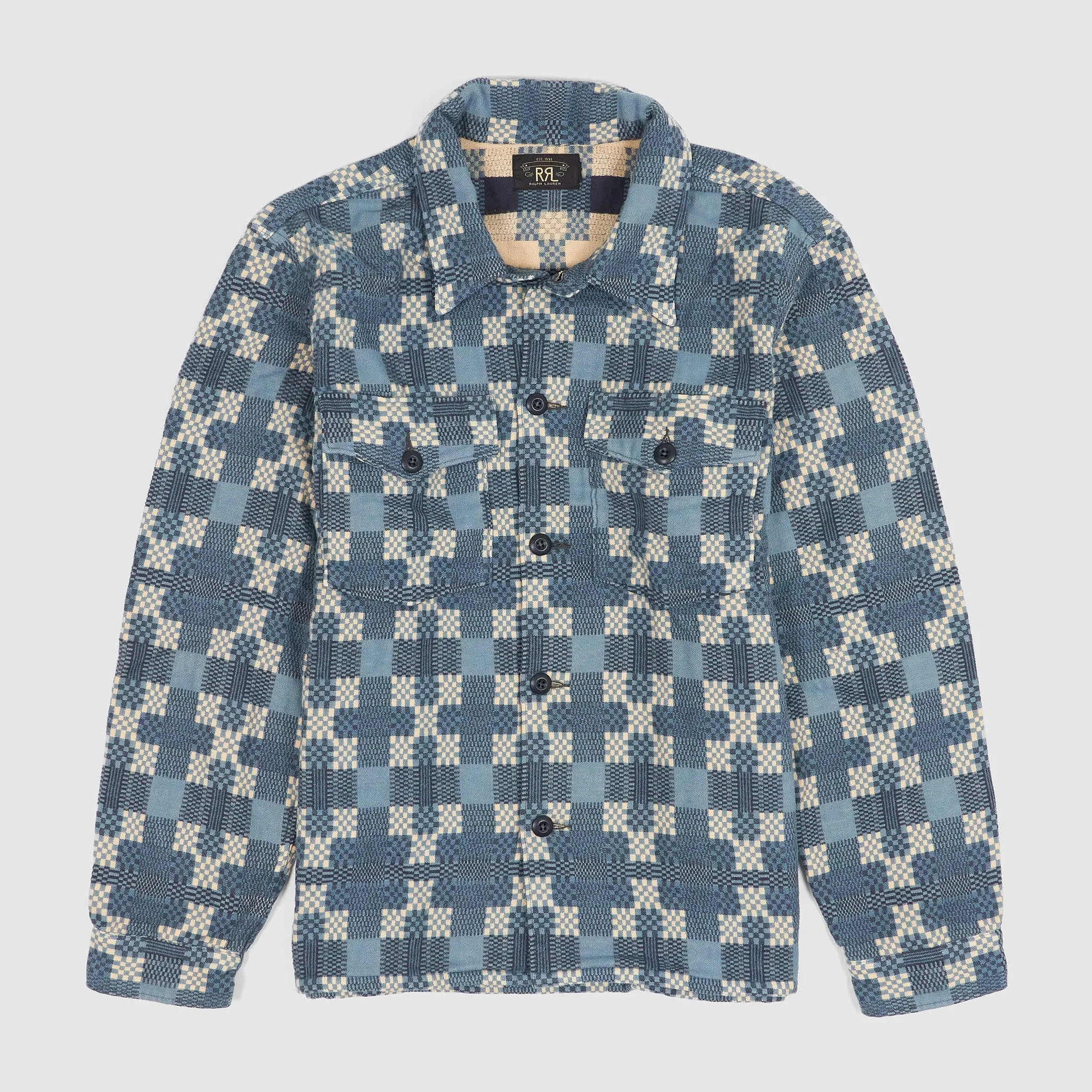 Double RL Jacquard Woven Overshirt sold by DeeCee style