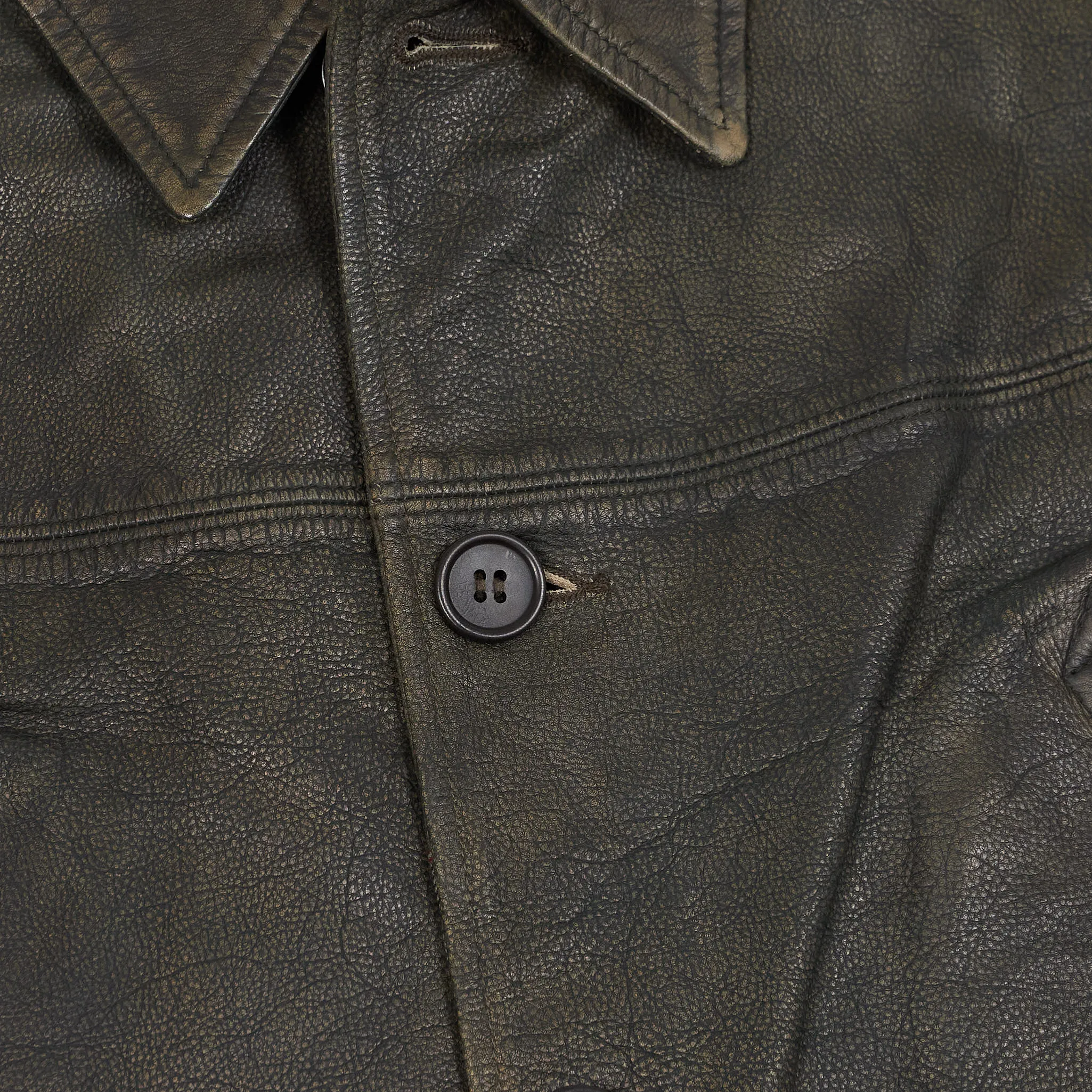 Double RL Indigo Leather Car Coat sold by DeeCee style product image thumbnail 4