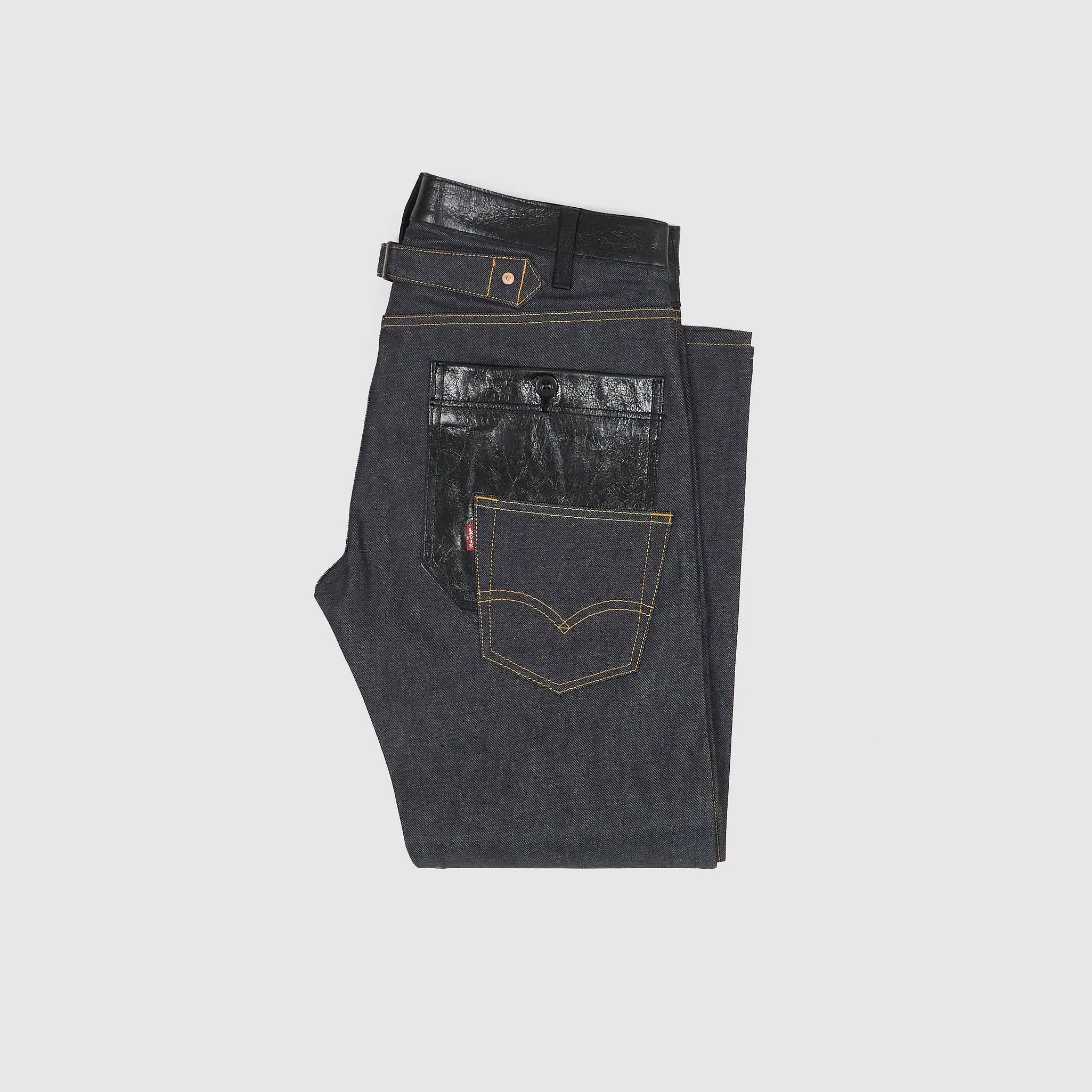Junya Watanabe MAN x Levi's® 5P Straight Leg Jeans with Leather Applications sold by DeeCee style product image thumbnail 2