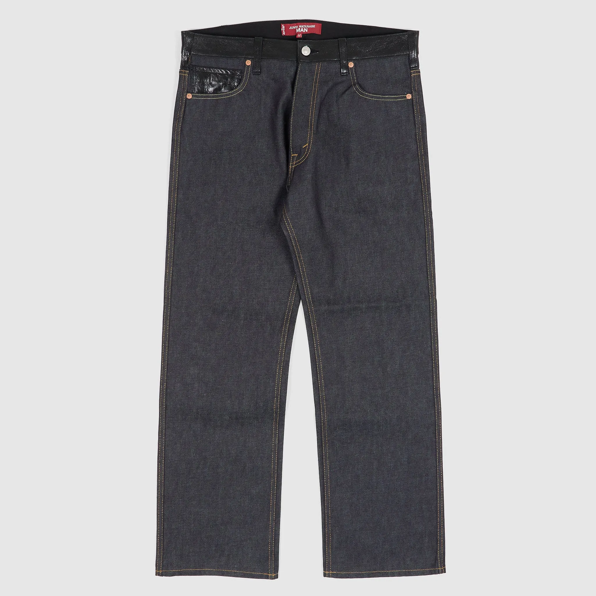 Junya Watanabe MAN x Levi's® 5P Straight Leg Jeans with Leather Applications sold by DeeCee style