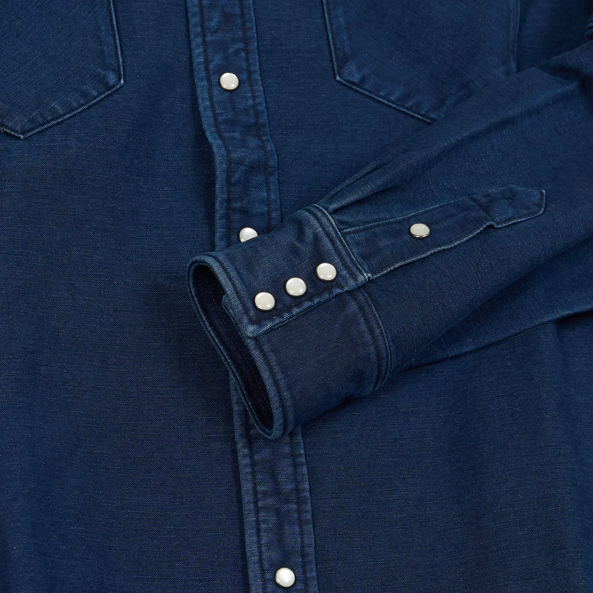 Double RL Indigo Cotton Chamois Canvas Shirt sold by DeeCee style product image thumbnail 4