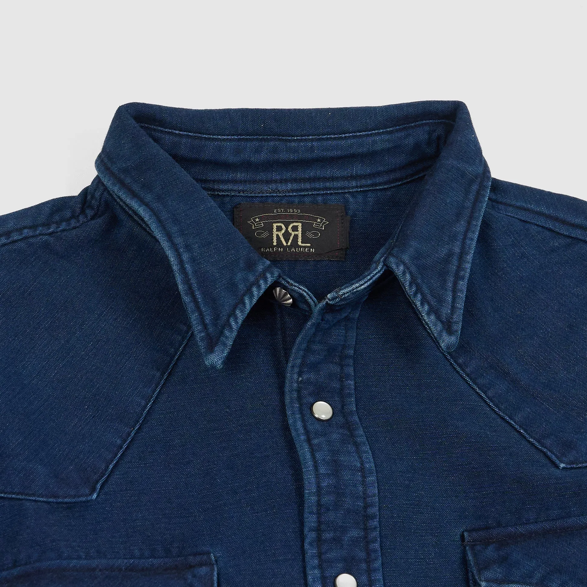 Double RL Indigo Cotton Chamois Canvas Shirt sold by DeeCee style product image thumbnail 2