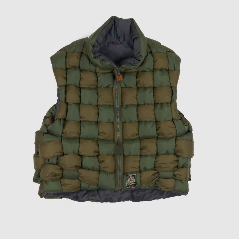 Kapital Reversible Ripstop K-eel Weaving Vest sold by DeeCee style