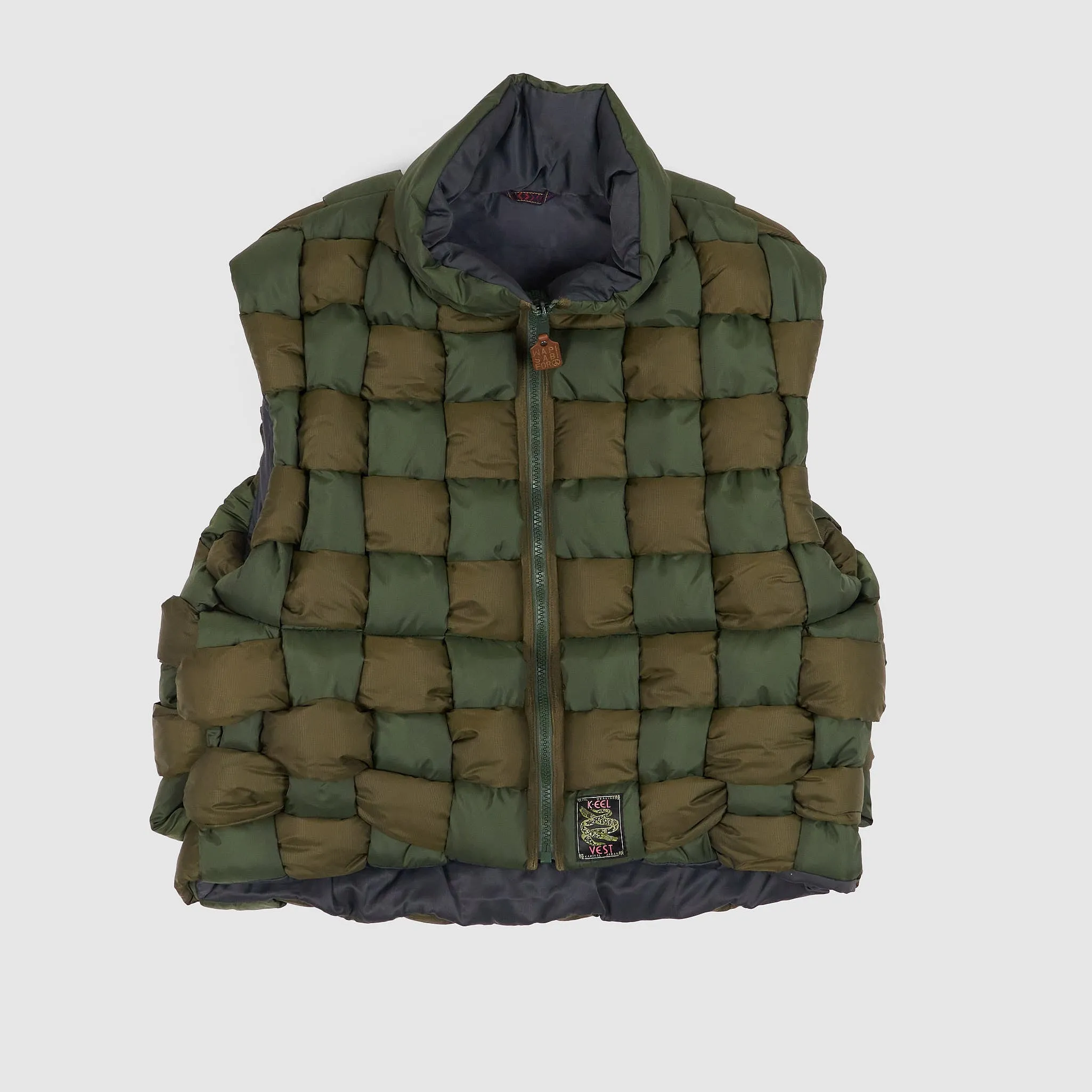 Kapital Reversible Ripstop K-eel Weaving Vest sold by DeeCee style