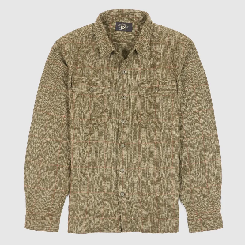 Double RL Wool- Blend Herringbone Sport Shirt sold by DeeCee style
