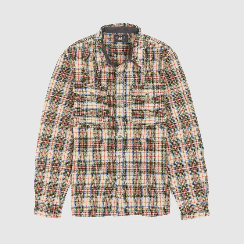 Double RL Plaid Wool-Blend Shirt sold by DeeCee style