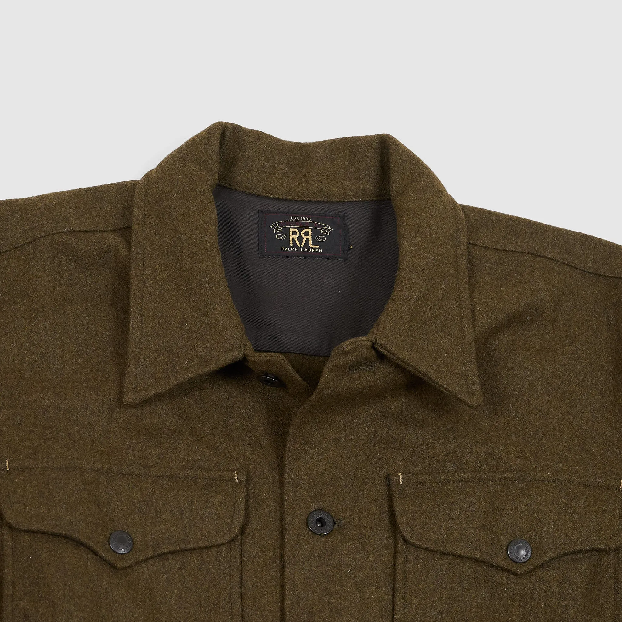 Double RL Brown Bear Wool Blend Overshirt sold by DeeCee style product image thumbnail 3