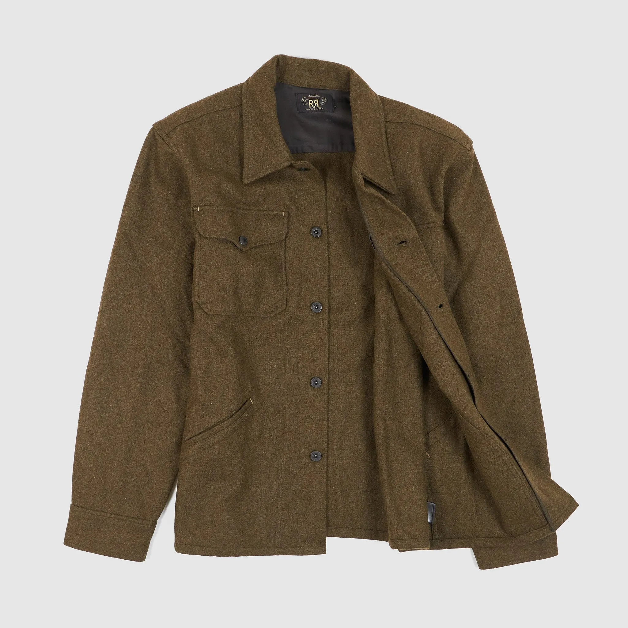 Double RL Brown Bear Wool Blend Overshirt sold by DeeCee style product image thumbnail 2