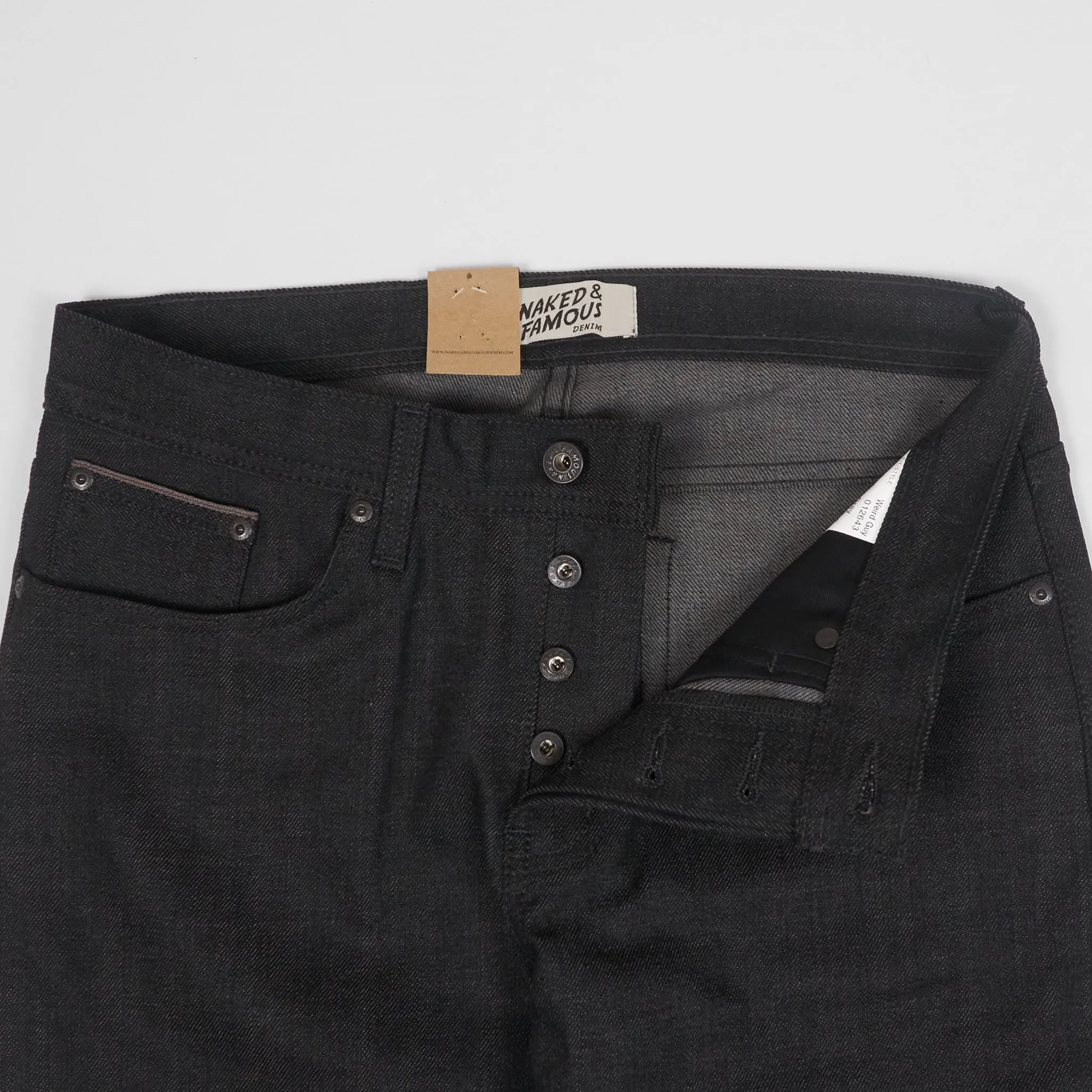 Naked & Famous Stretch Selvage Denim Black x Grey Weird Guy sold by DeeCee style product image thumbnail 4