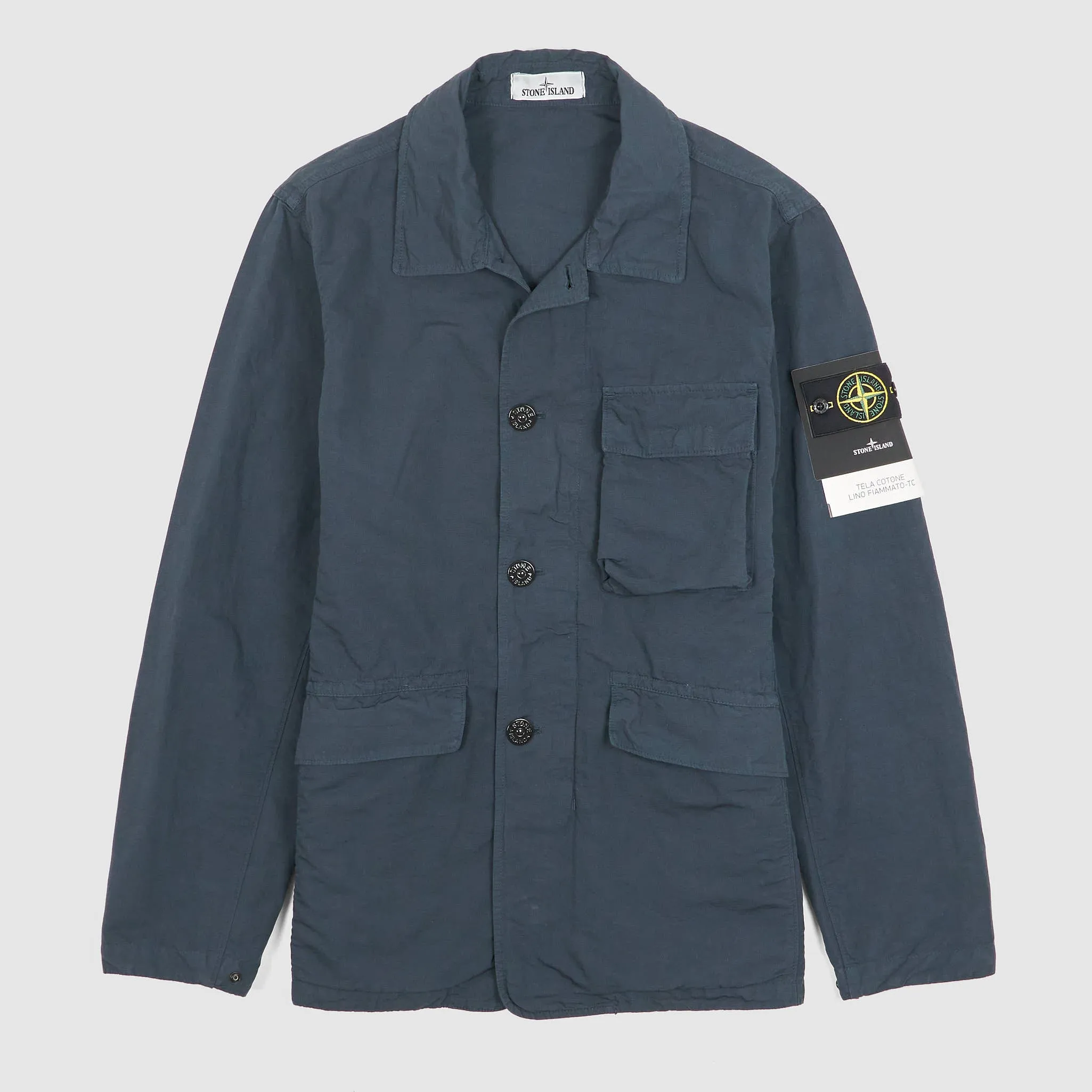 Stone Island Tela Cotone Linen Fiammato Field Jacket sold by DeeCee style