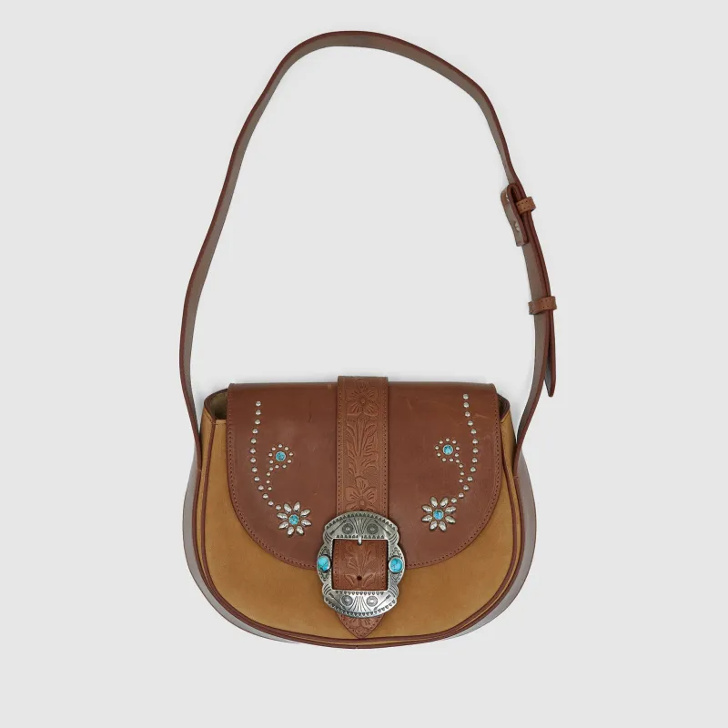 HTC Ladies Suede Leather Bag w/ Studs sold by DeeCee style