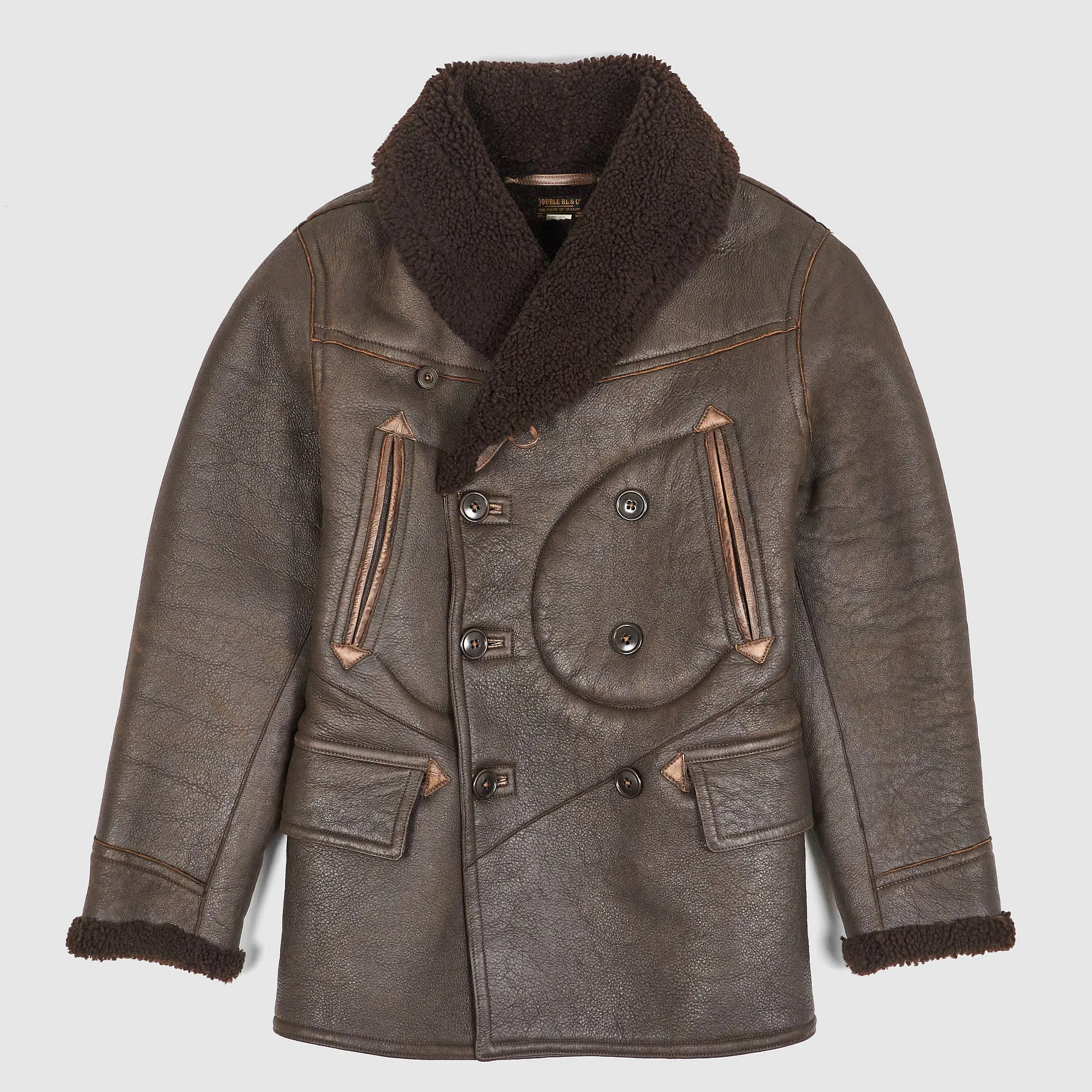 Double RL Canadienne Shearling Coat sold by DeeCee style